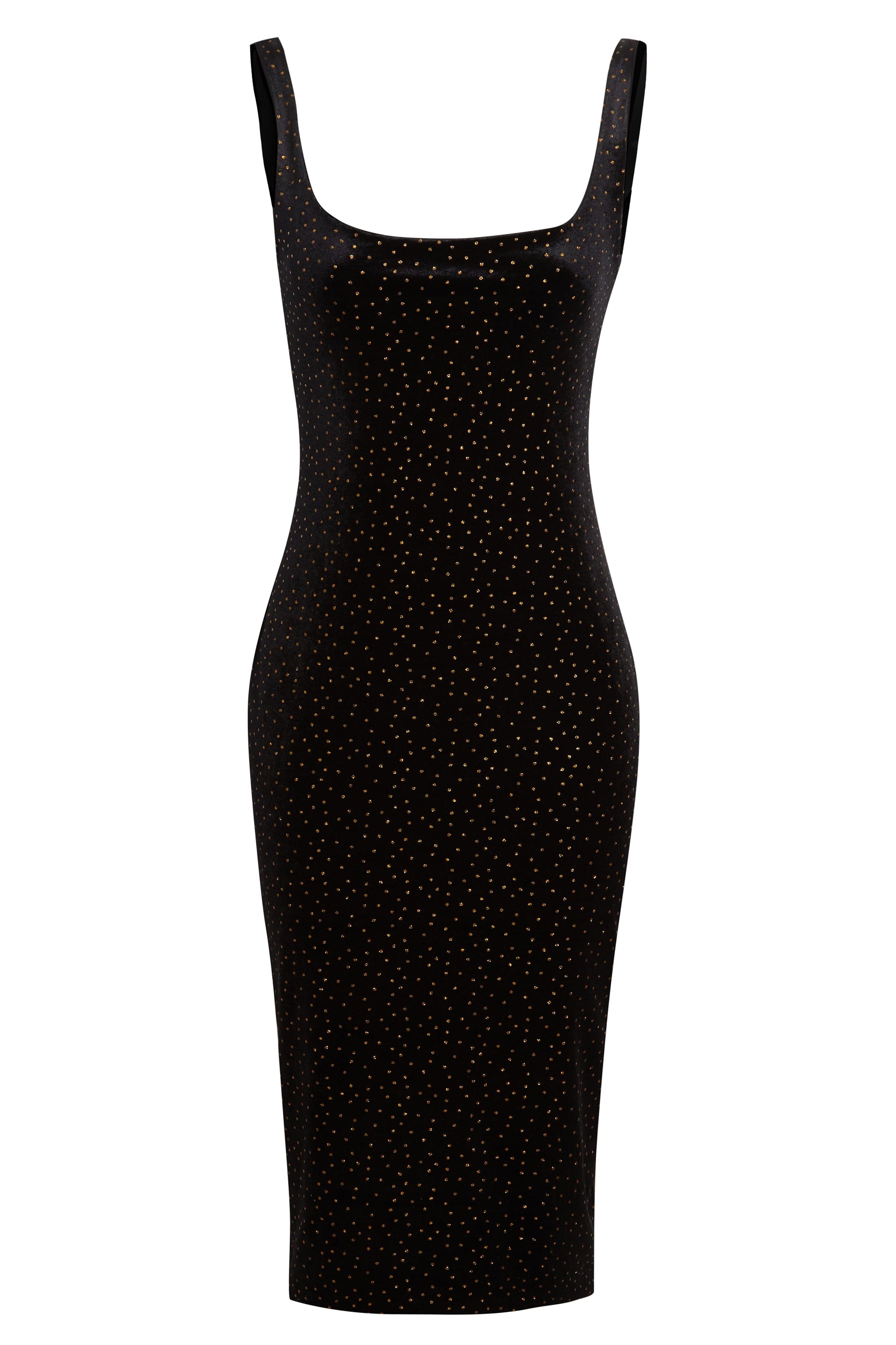 Women’s Gold / Black Gold Polka Dot Dress Medium Sarvin