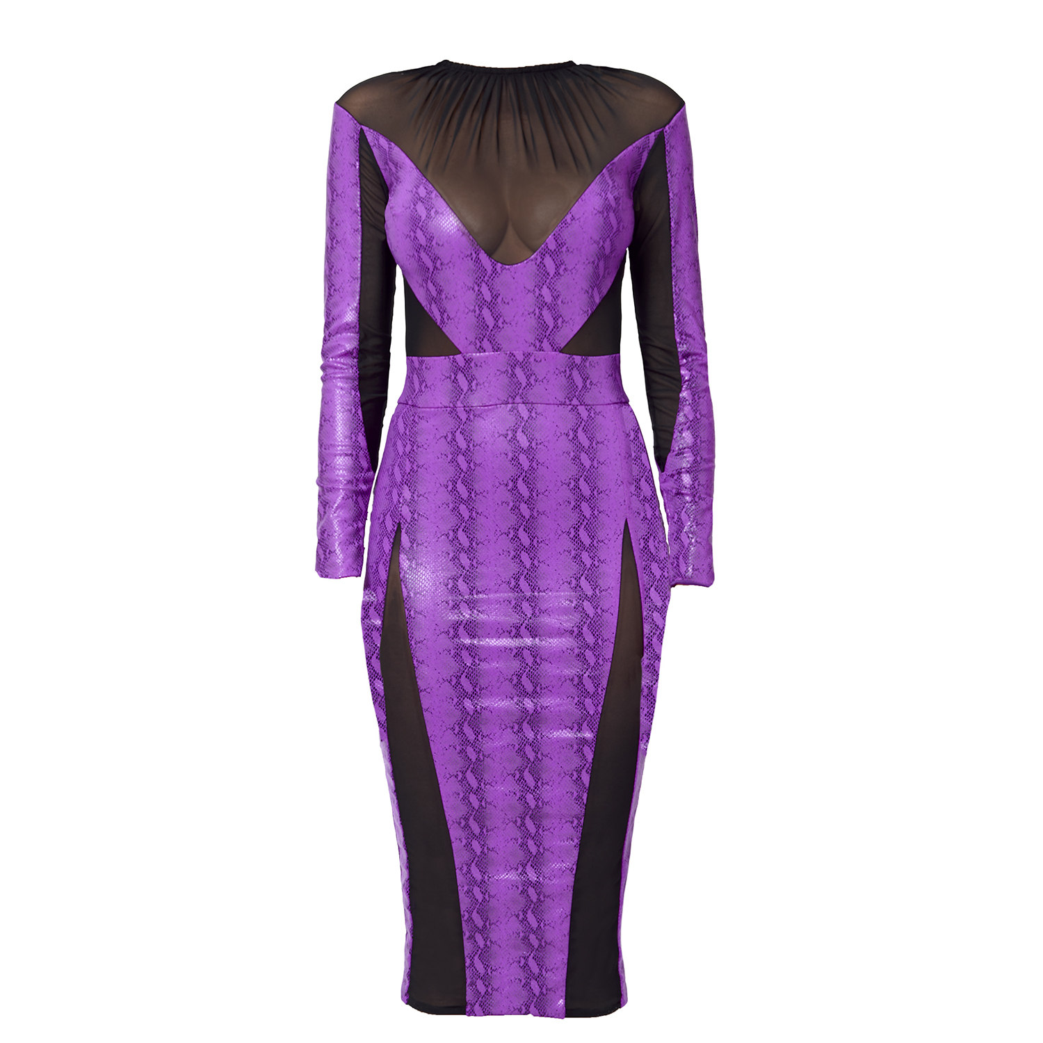 Women’s The Nocturnal Dress - Purple Snake Print Small Bao Tranchi