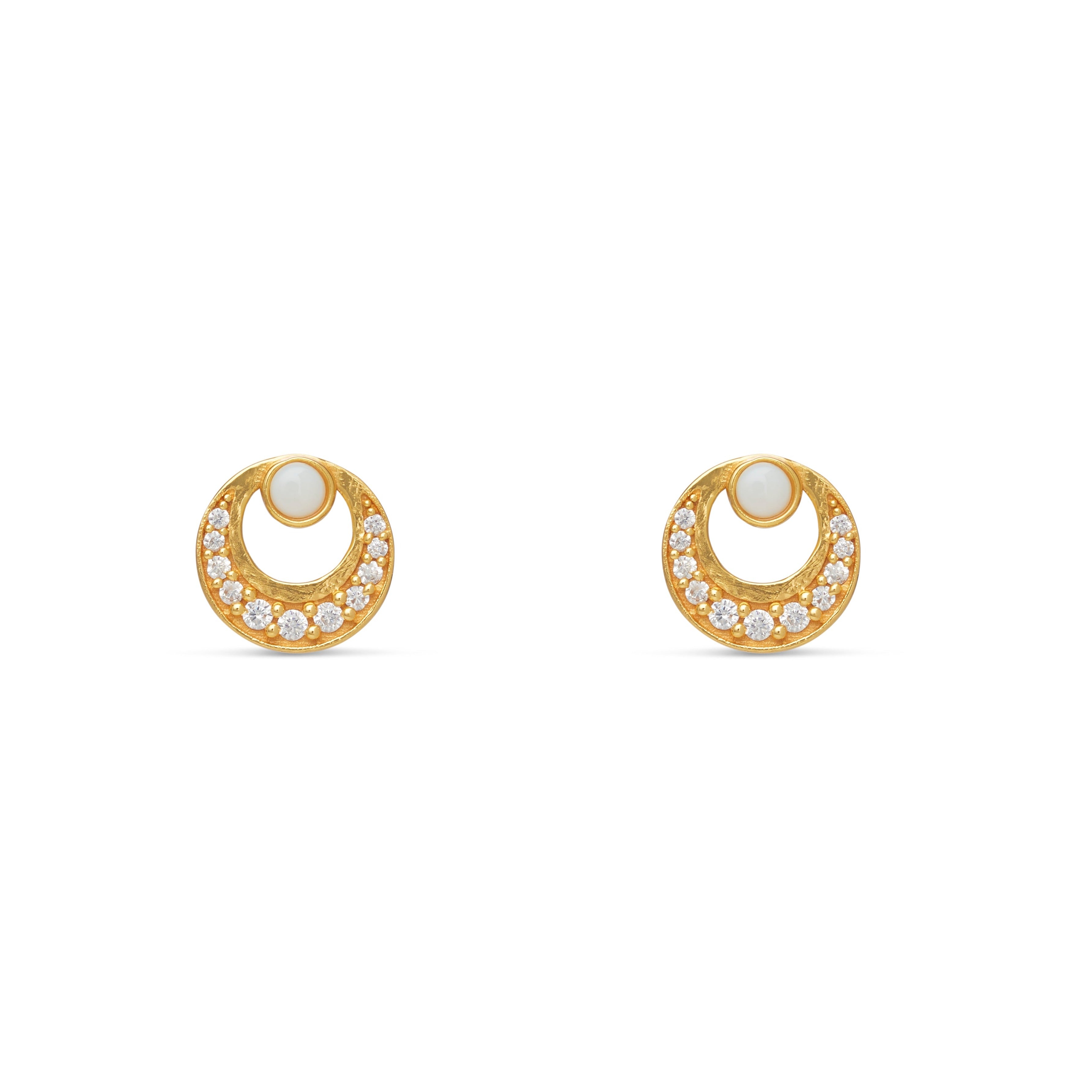 Women’s Luna Opal Stud Earring - Gold Mosuo Jewellery