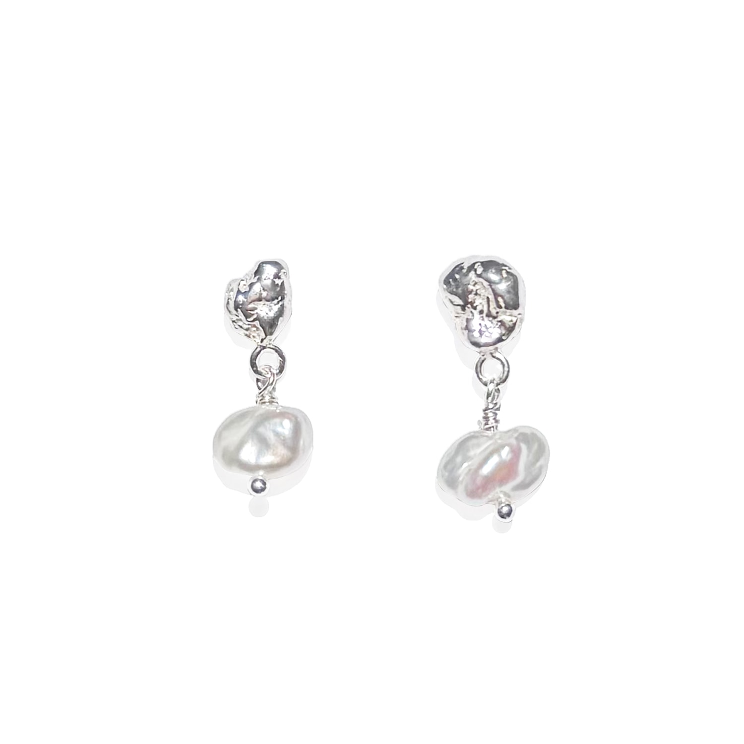 Women’s Silver Keshi Pearl Earrings Lintier Jewelry