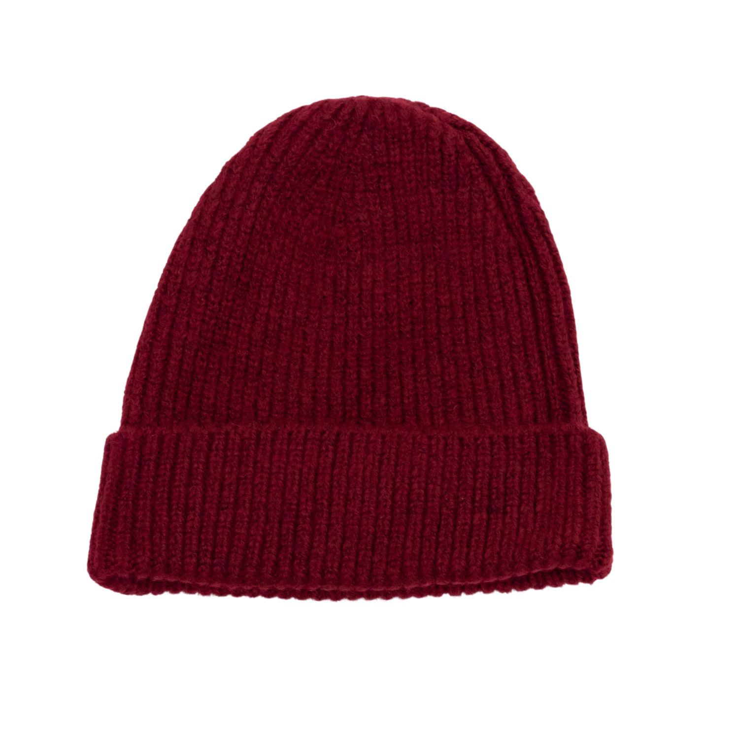 Women’s Red Unisex Wool Rib Beanie In Burgundy 56Cm The Taylor Clothing