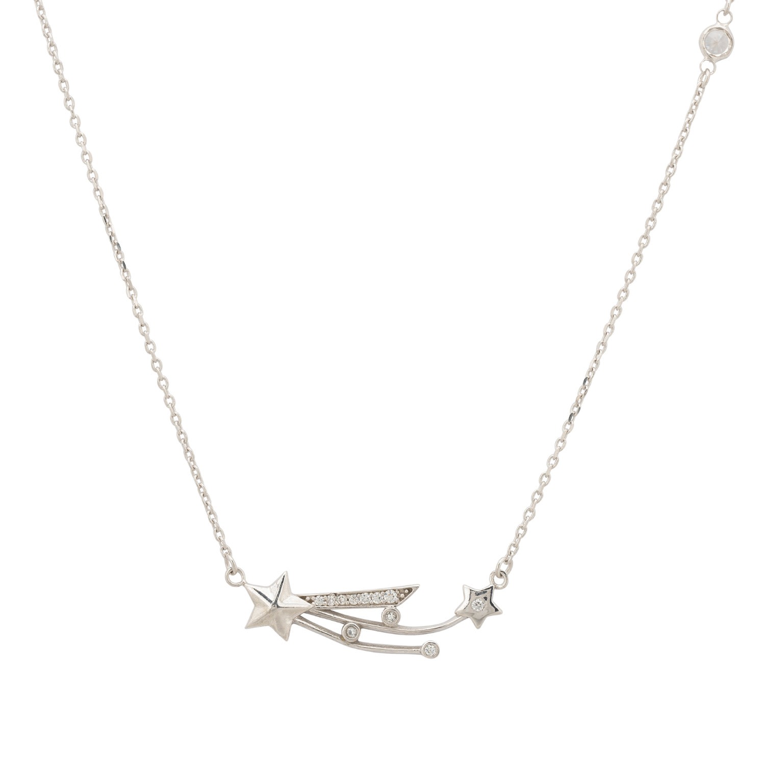 Women’s White / Silver Shooting Star Necklace Silver Latelita