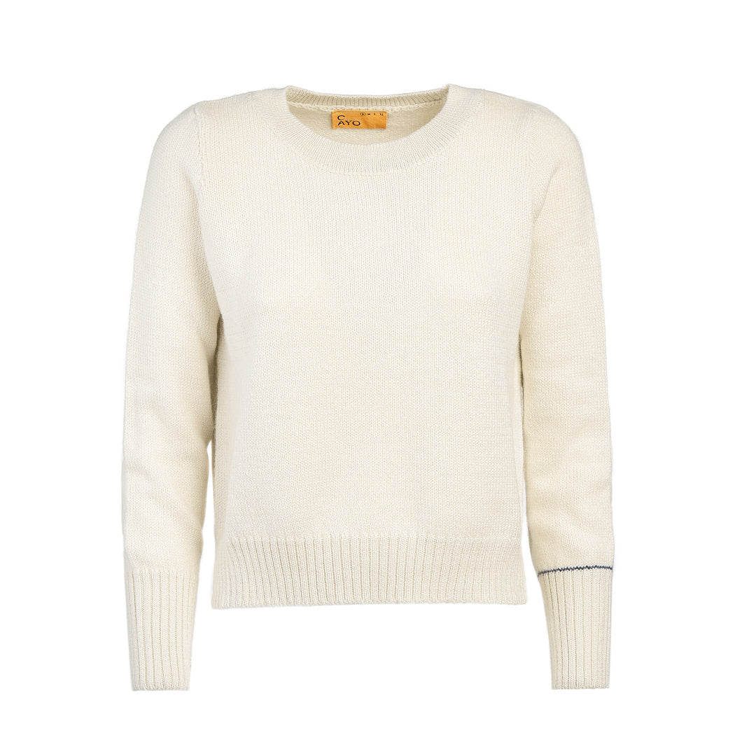 Women’s White Andean - Chantilly Cream Alpaca Jumper Small Cayo