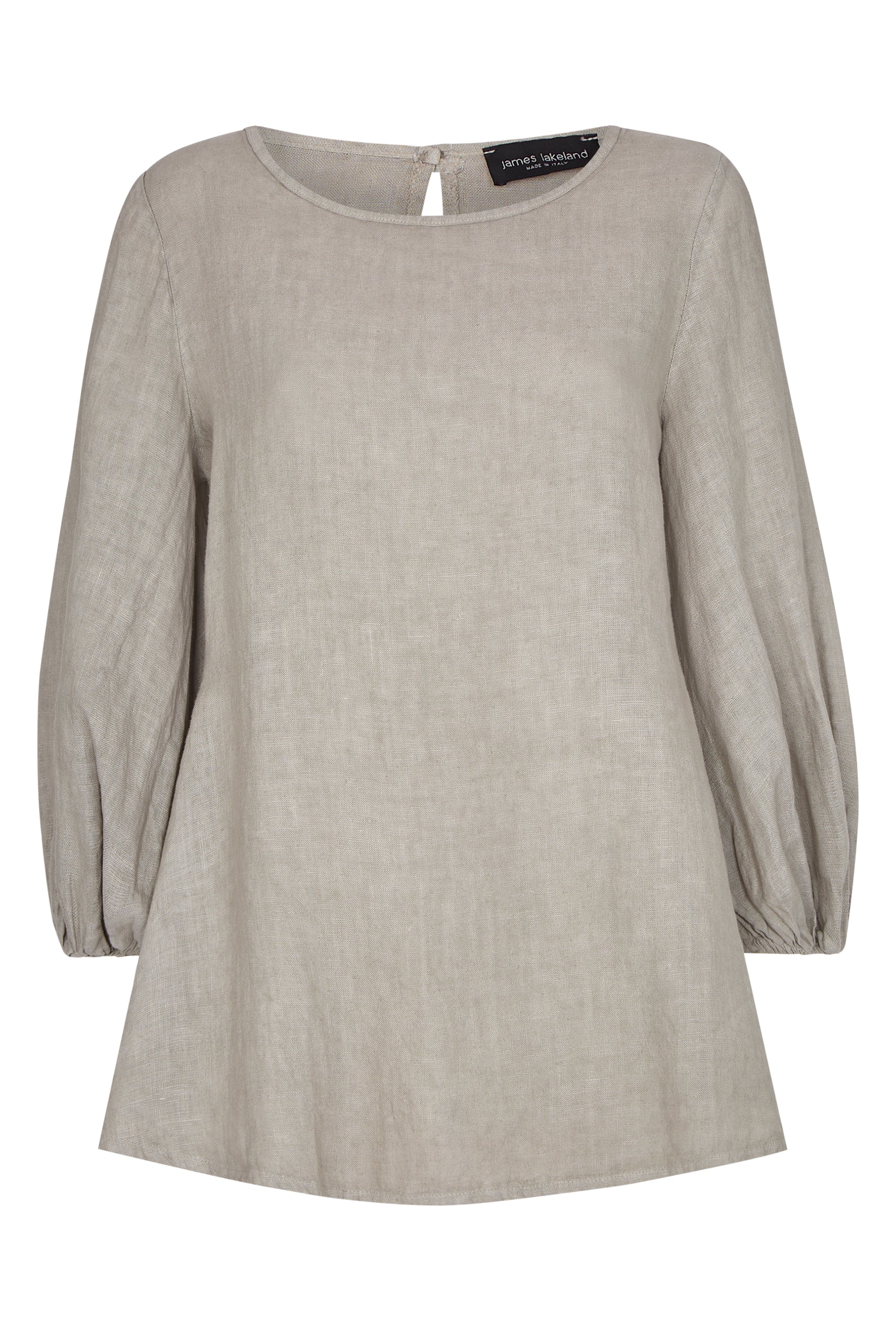 Women’s Neutrals Puff Sleeve Linen Blouse - Taupe Extra Small James Lakeland