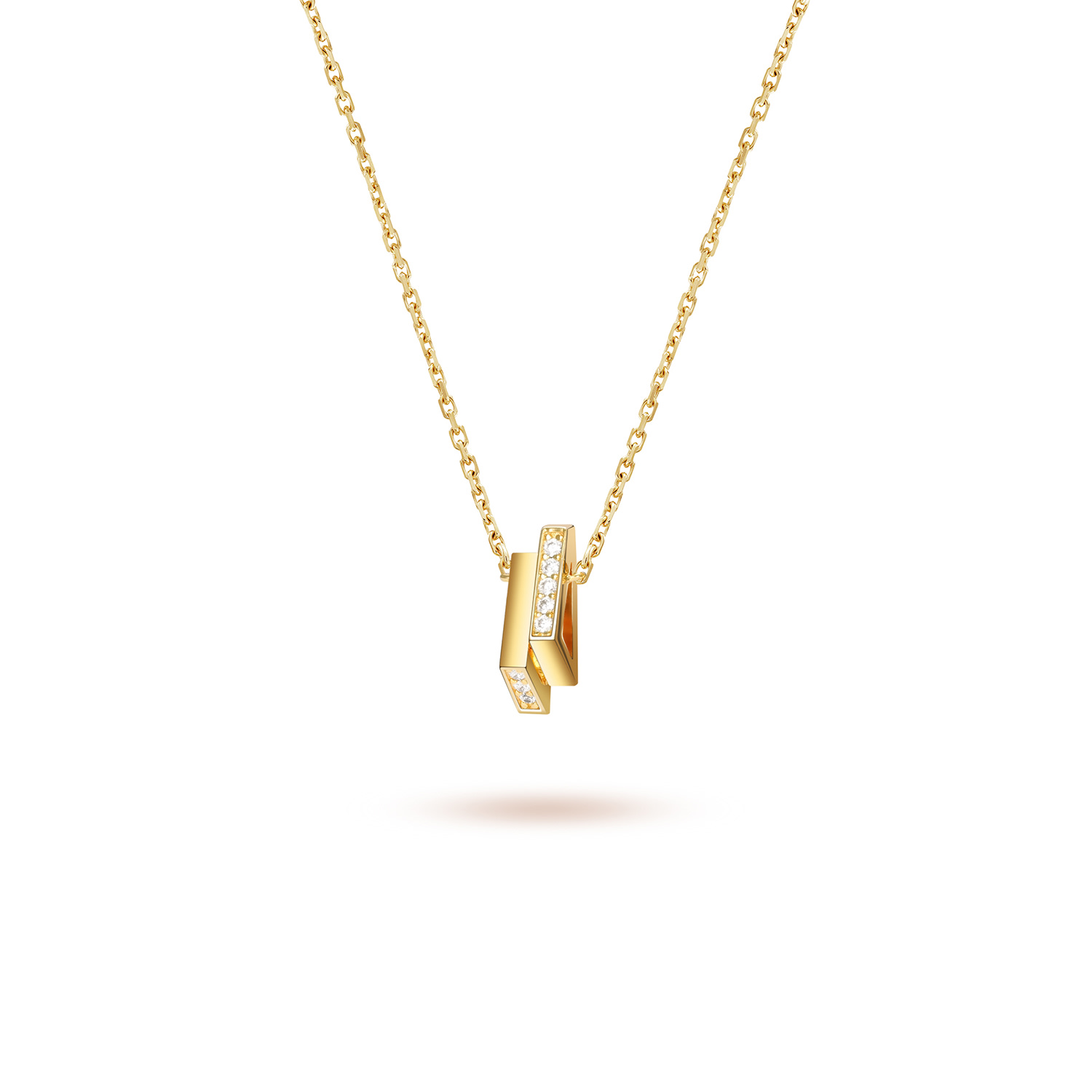 Women’s Double Mini Triangle Necklace - Gold Meulien
