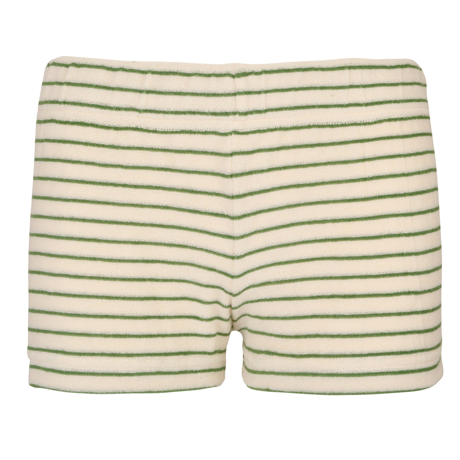 Green Striped, Towelling Hipster Shorts Ivory/Sage Large Bridie & Bert Ltd