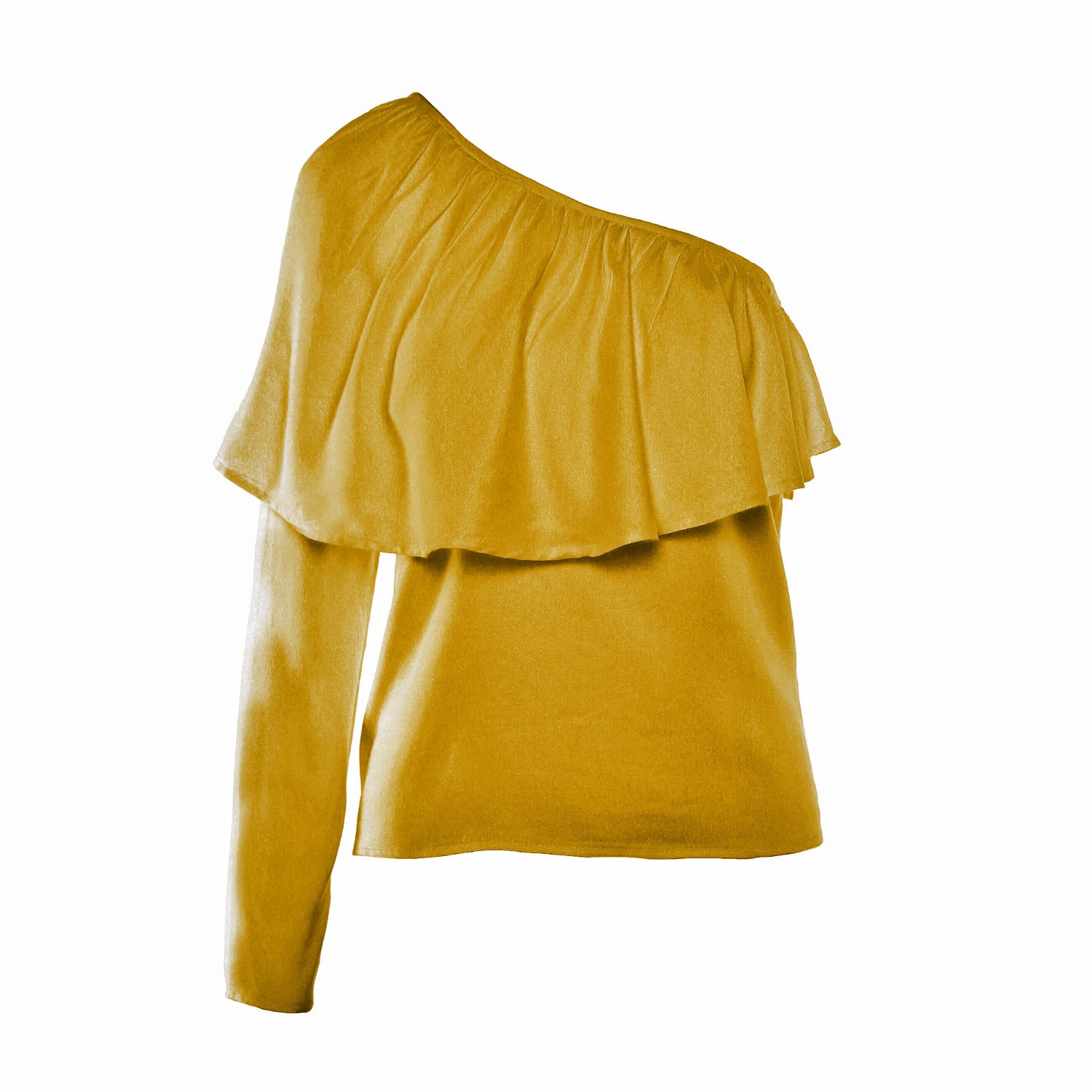 Women’s The Ziba One-Shoulder Blouse In Yellow Extra Small Imaima