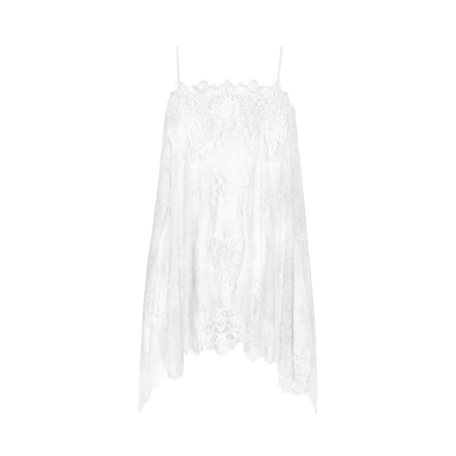 Women’s Fortuna Lace Top Long, Color White Kiss S/M Sasha La Mer