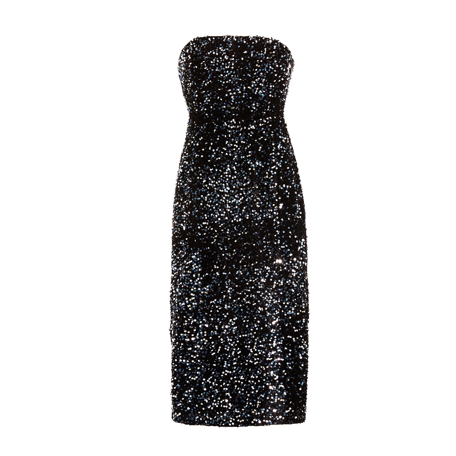 Women’s Black / Silver The Hallie Embellished Sequin Sleeveless Midi Pencil Dress Xxs Hope and Ivy