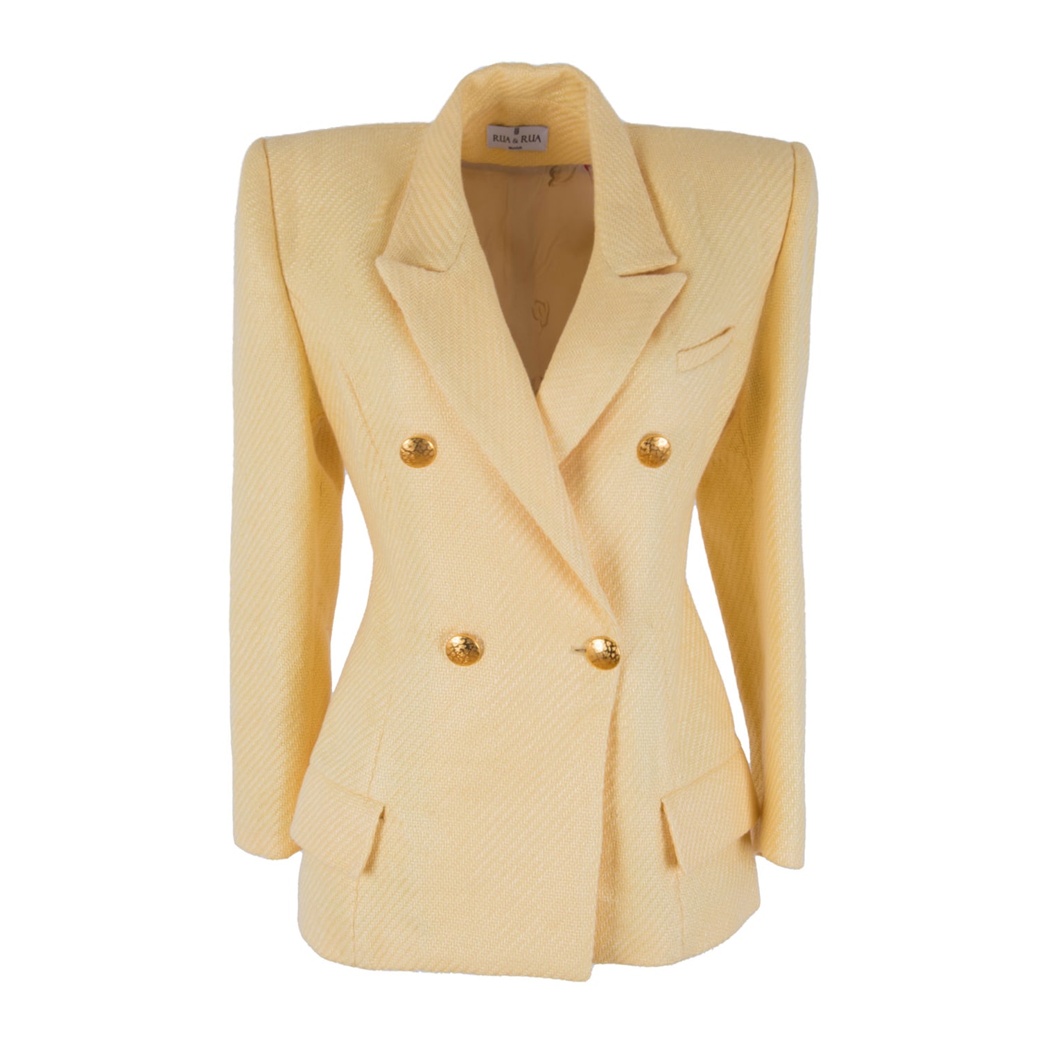 Women’s Yellow / Orange Cotton Double-Breasted Jacket Small Rua & Rua