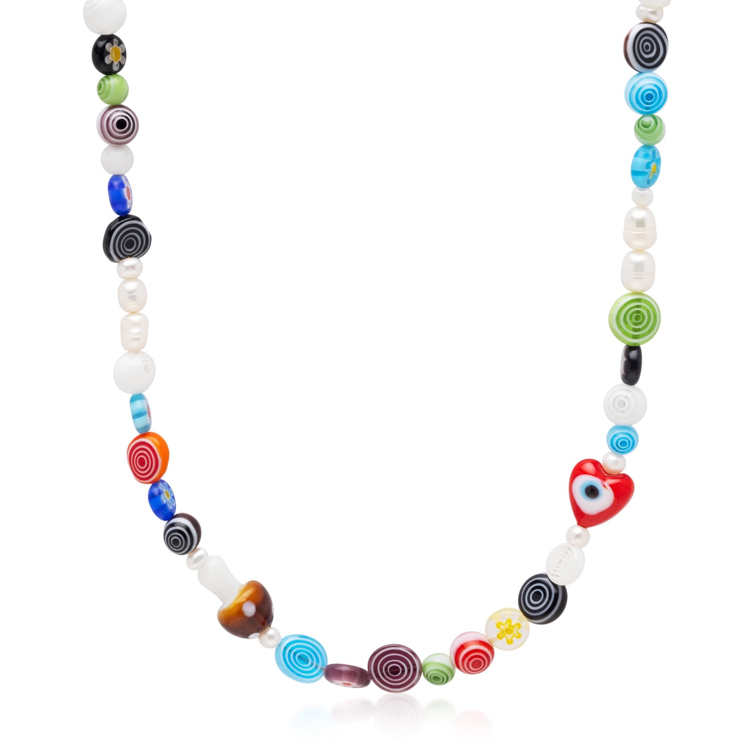 Men’s Mushroom Pearl Choker With Assorted Beads Nialaya