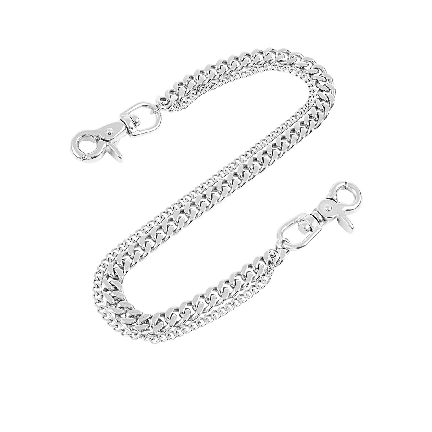 Men’s Silver Dual Wallet Chain One Size OTHER UK
