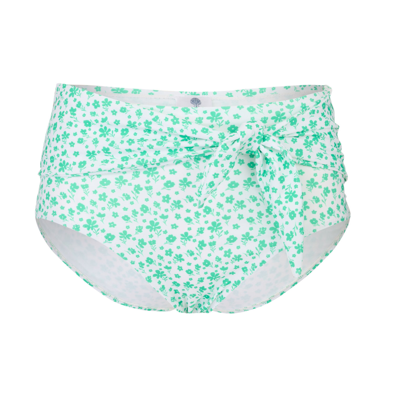 Women’s Camilla Floral High Wasited Bikini Bottoms Apple Green/White Medium Bridie & Bert Ltd