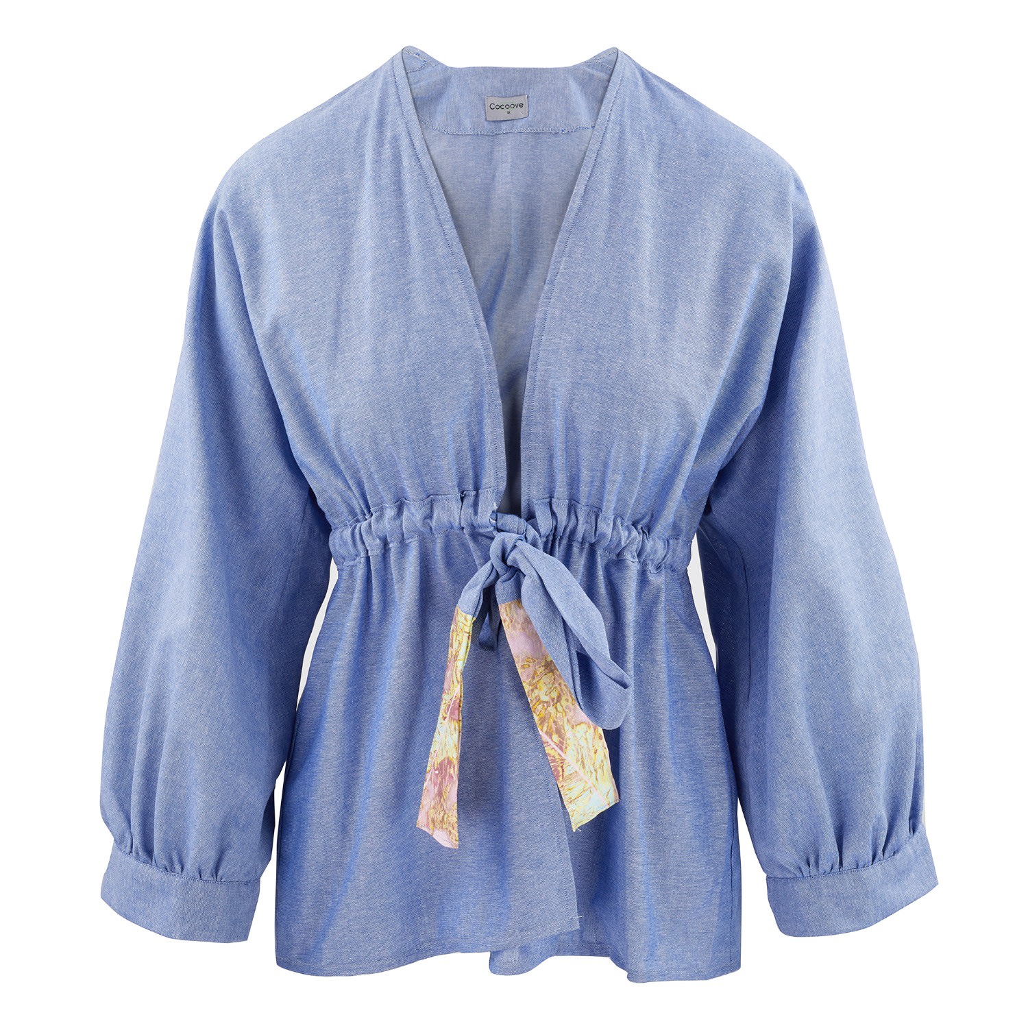 Women’s Blue Blossom Casual Jacket In Chambray Cotton Small Cocoove