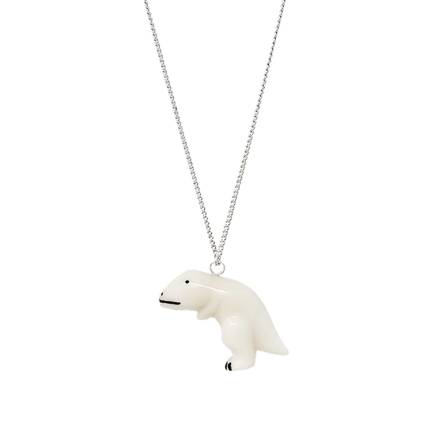 Women’s White Dino Tagua Necklace - Trex Korissa