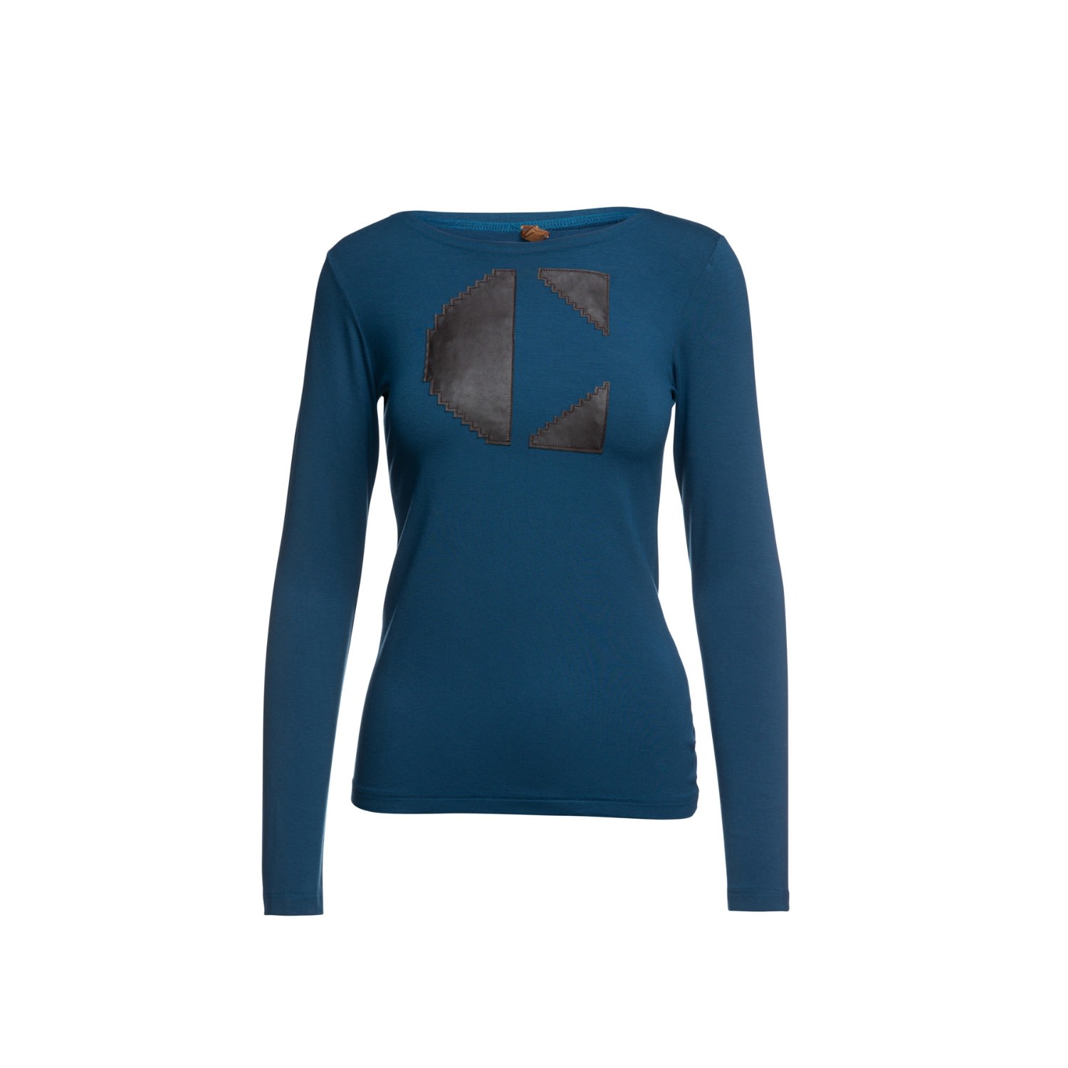 Women’s Blue C Logo Long Sleeve Top Petrol Small Conquista