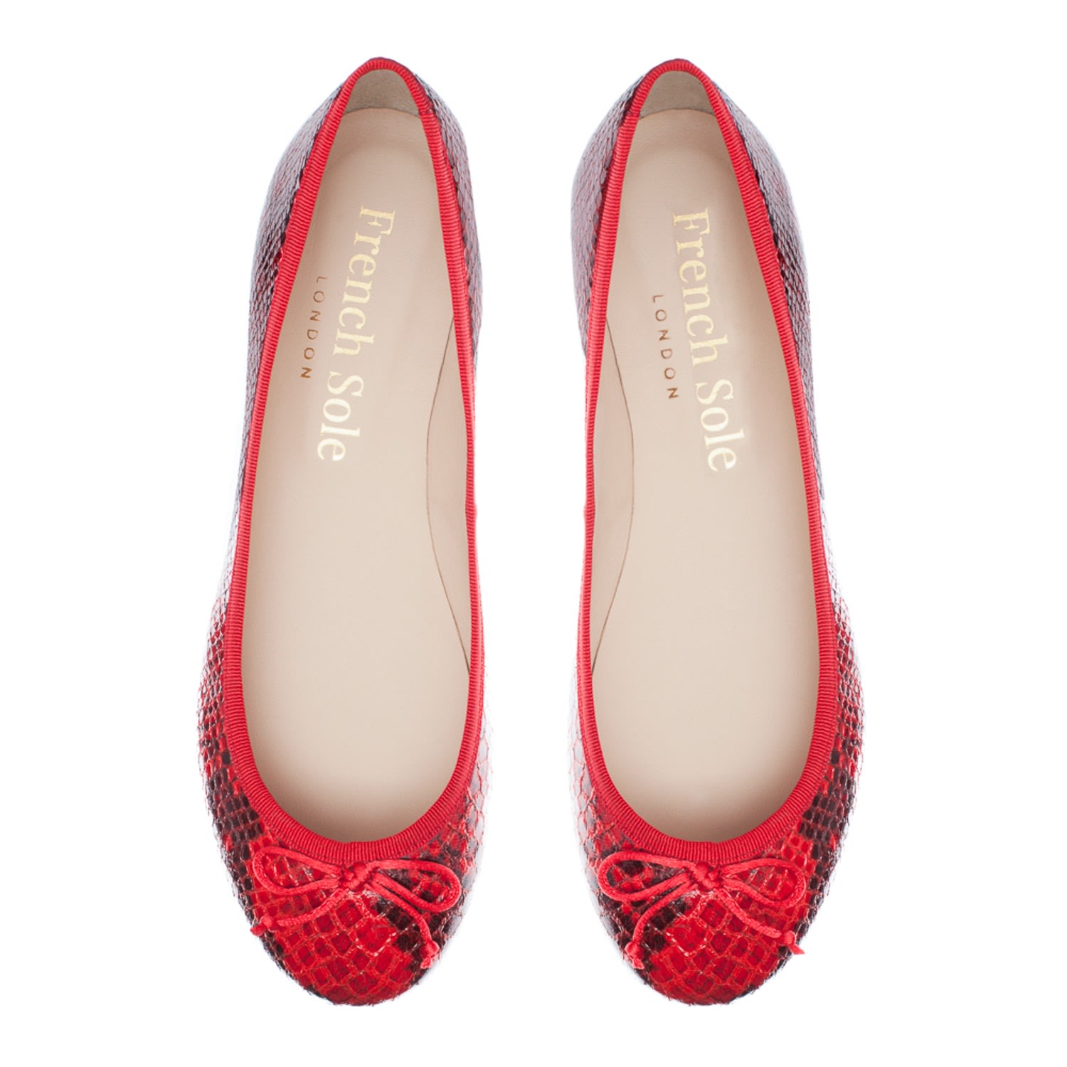 Women’s Lola Red Snake Leather 3 Uk French Sole