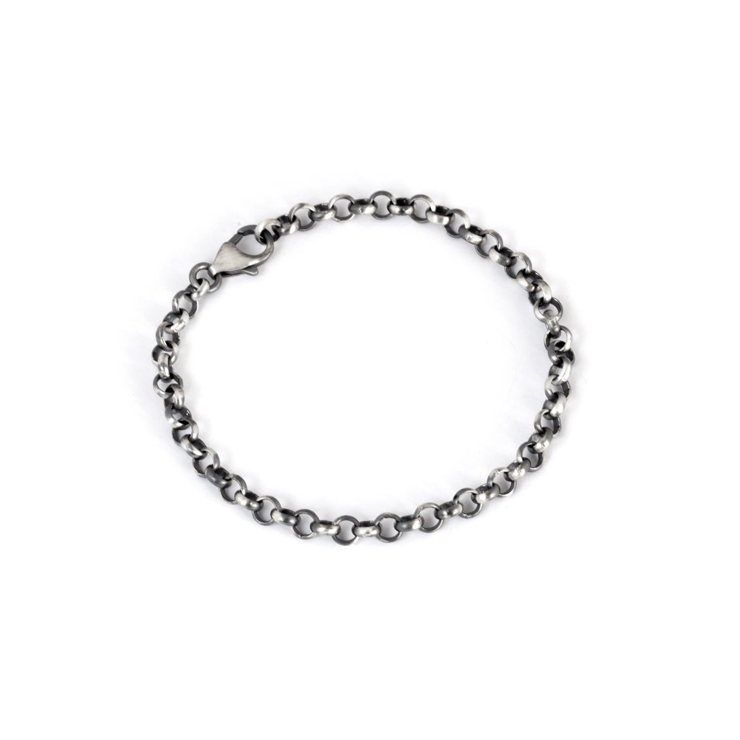 Men’s Boyfriend Bracelet Round Link Silver 925 Chain Bracelet Tomerm Jewelry