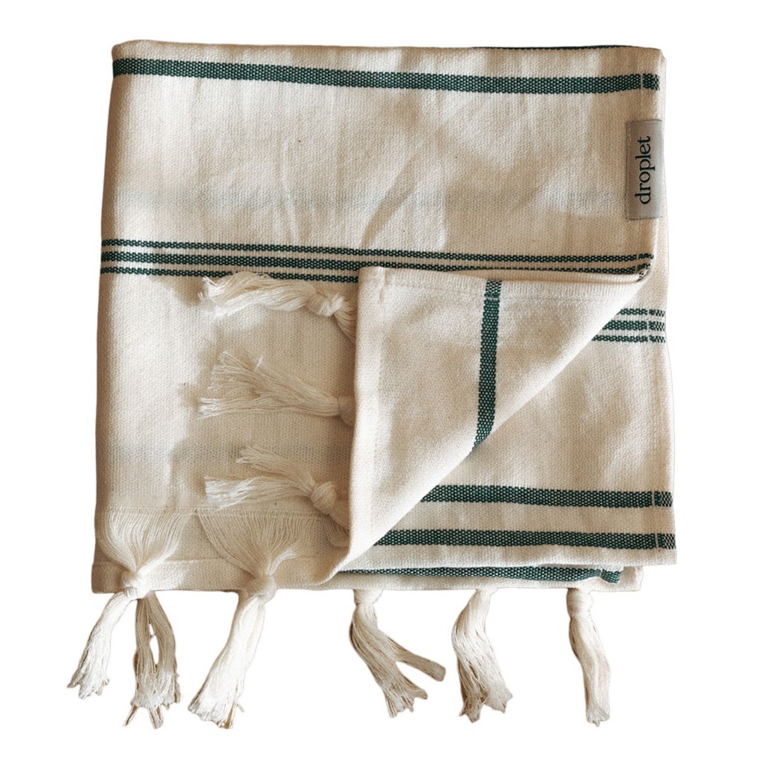 Green Organic Cotton Turkish Hand & Tea Towel - Grass Droplet Home Goods