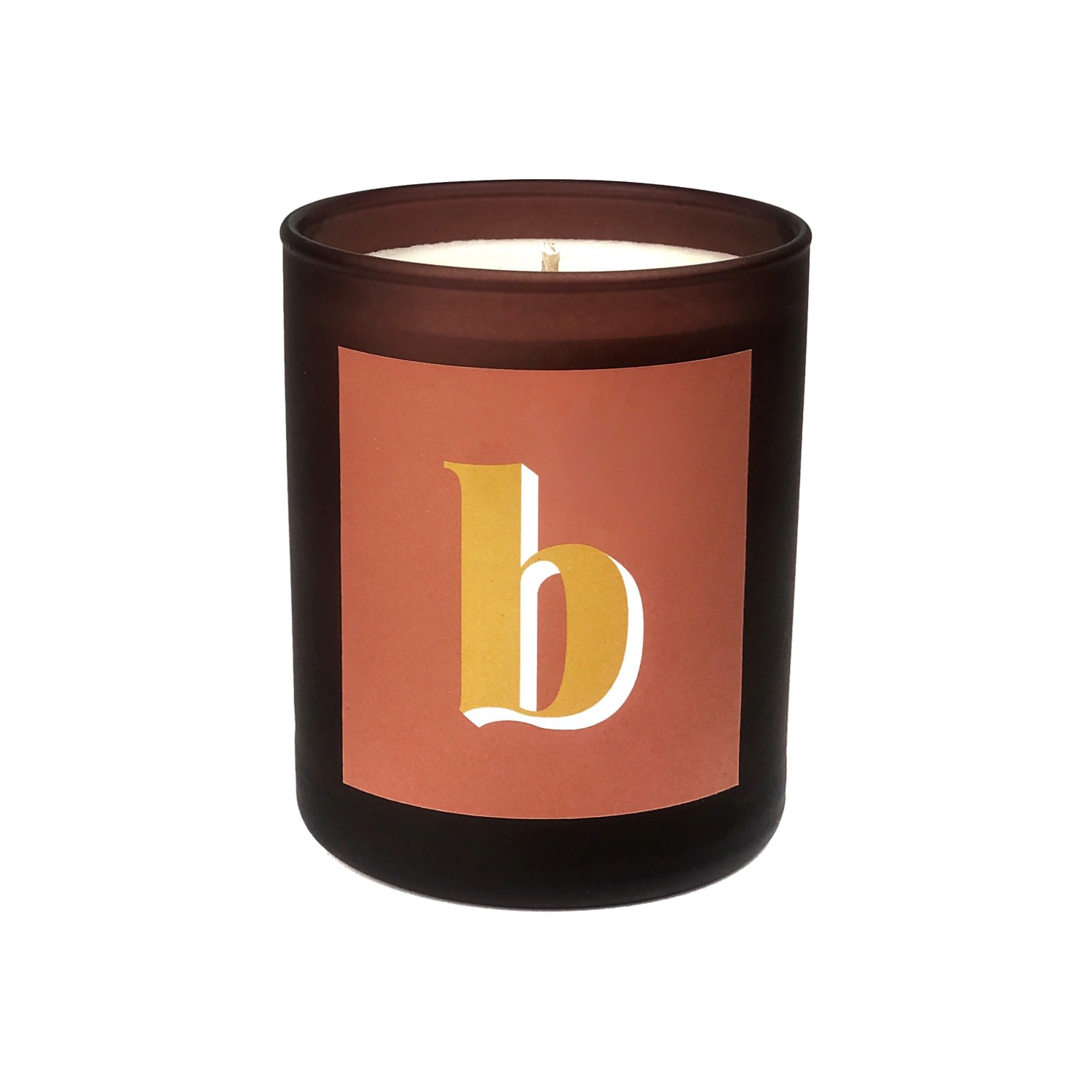 Yellow / Orange Initial B Candle - Luna Refillable Large Alphabet Candle Little Karma Co. Ltd