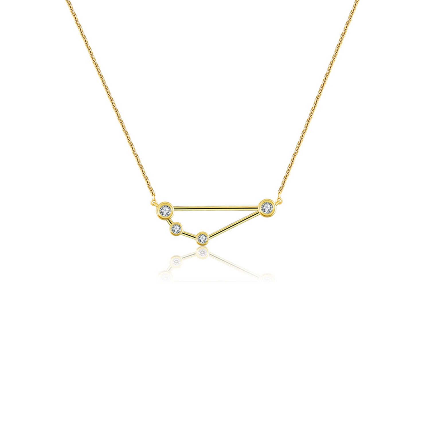 Women’s Capricorn Zodiac Constellation Necklace 18K Yellow Gold & Diamond Genevieve Collection