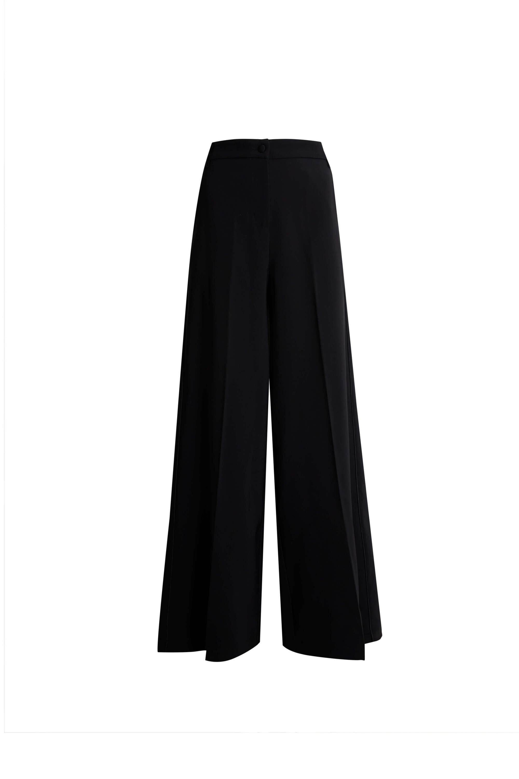 Women’s Pin Tuck Wide Leg Trousers Black Large James Lakeland