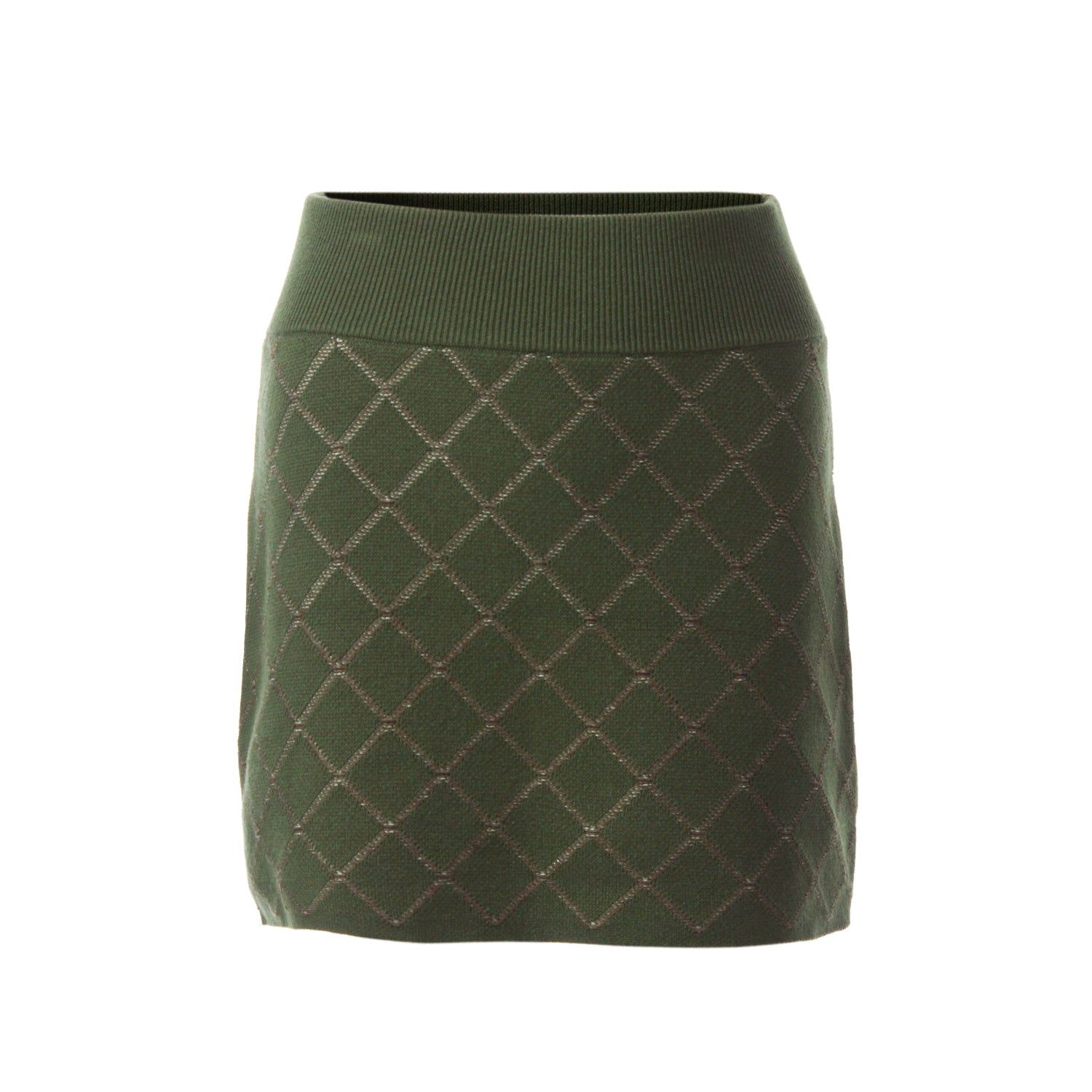 Women’s Green Fully Fashioning Ruth Jacquard Knit Sparkle Mini Skirt Xs