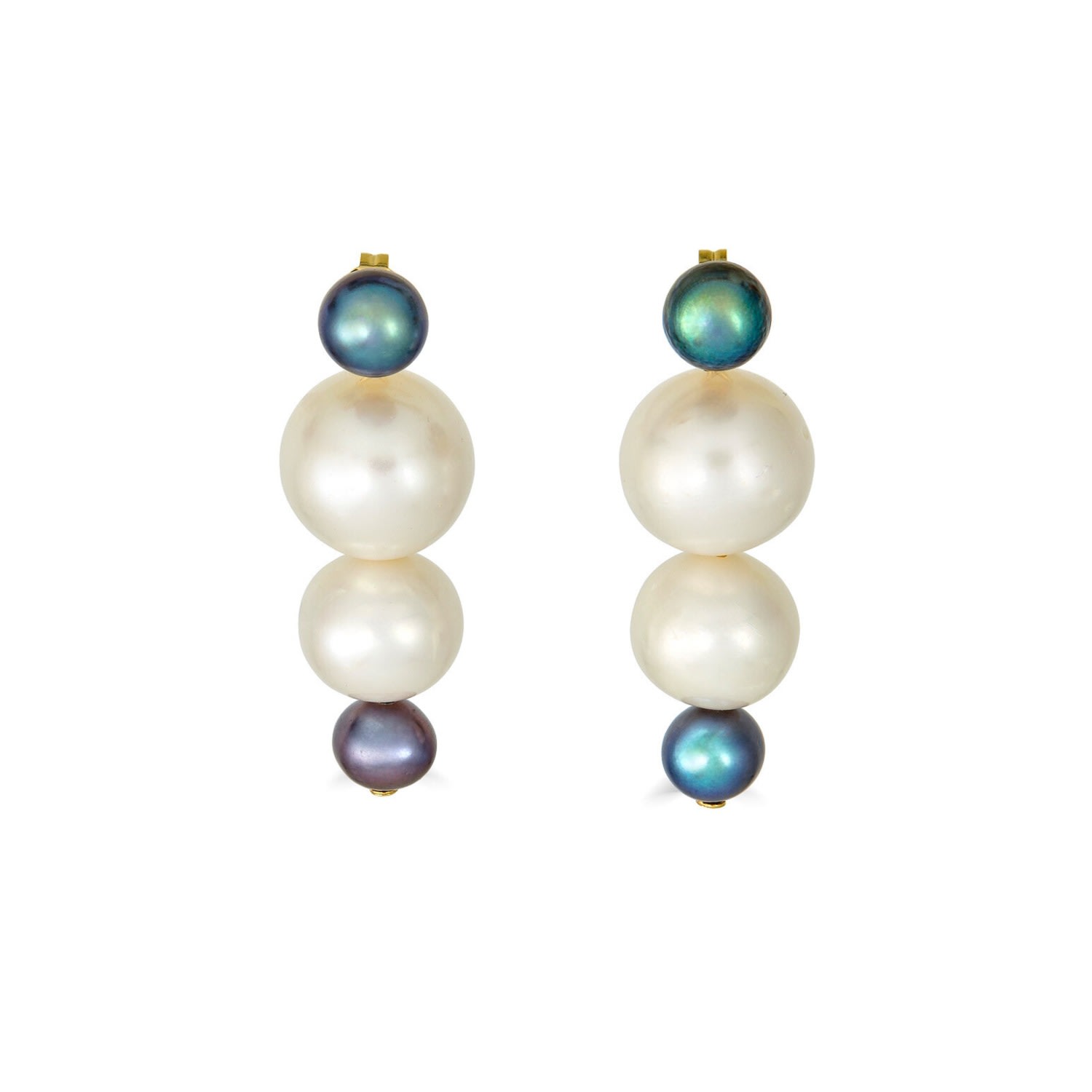 Women’s White / Pink / Purple Amaya Freshwater And Peacock Pearl Earrings Rodela