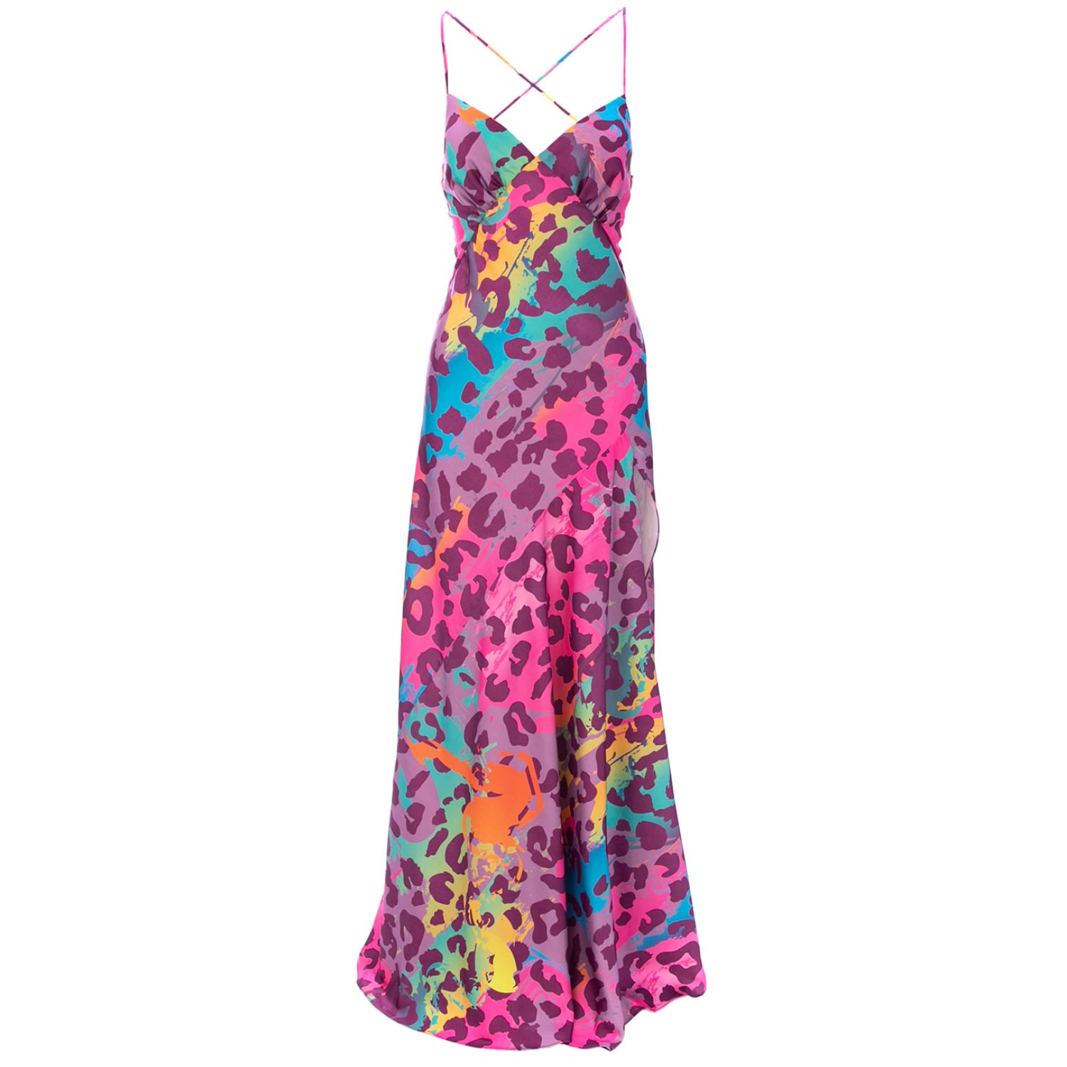 Women’s Seville Satin Gown In Rio Print M/L Roserry