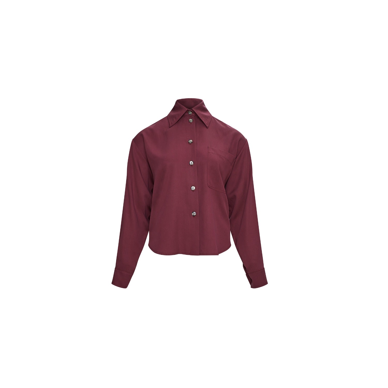 Women’s Red Short Cupro Shirt - Burgundy Small PliÃ©