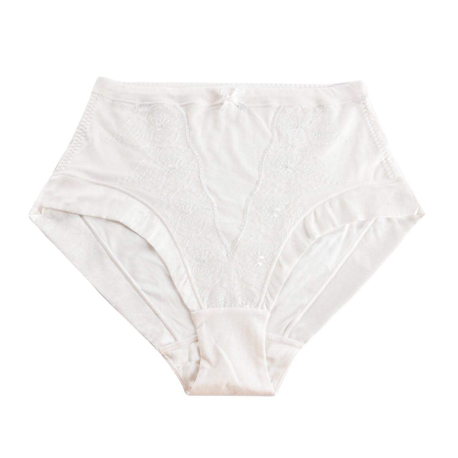 Women’s Snowdrop - Silk & Organic Cotton Full Brief - White Large Juliemay Lingerie