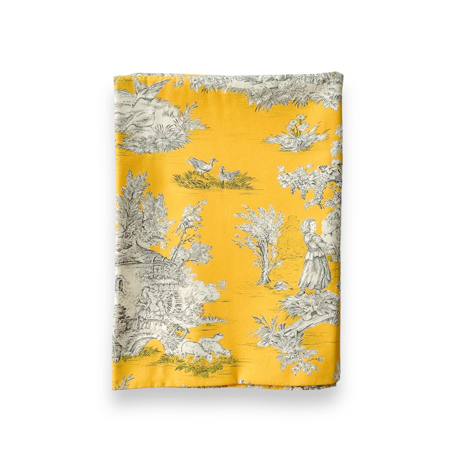 Yellow / Orange / White Trianon Tablecloth Toile De Jouy Yellow One Size Remind Collection