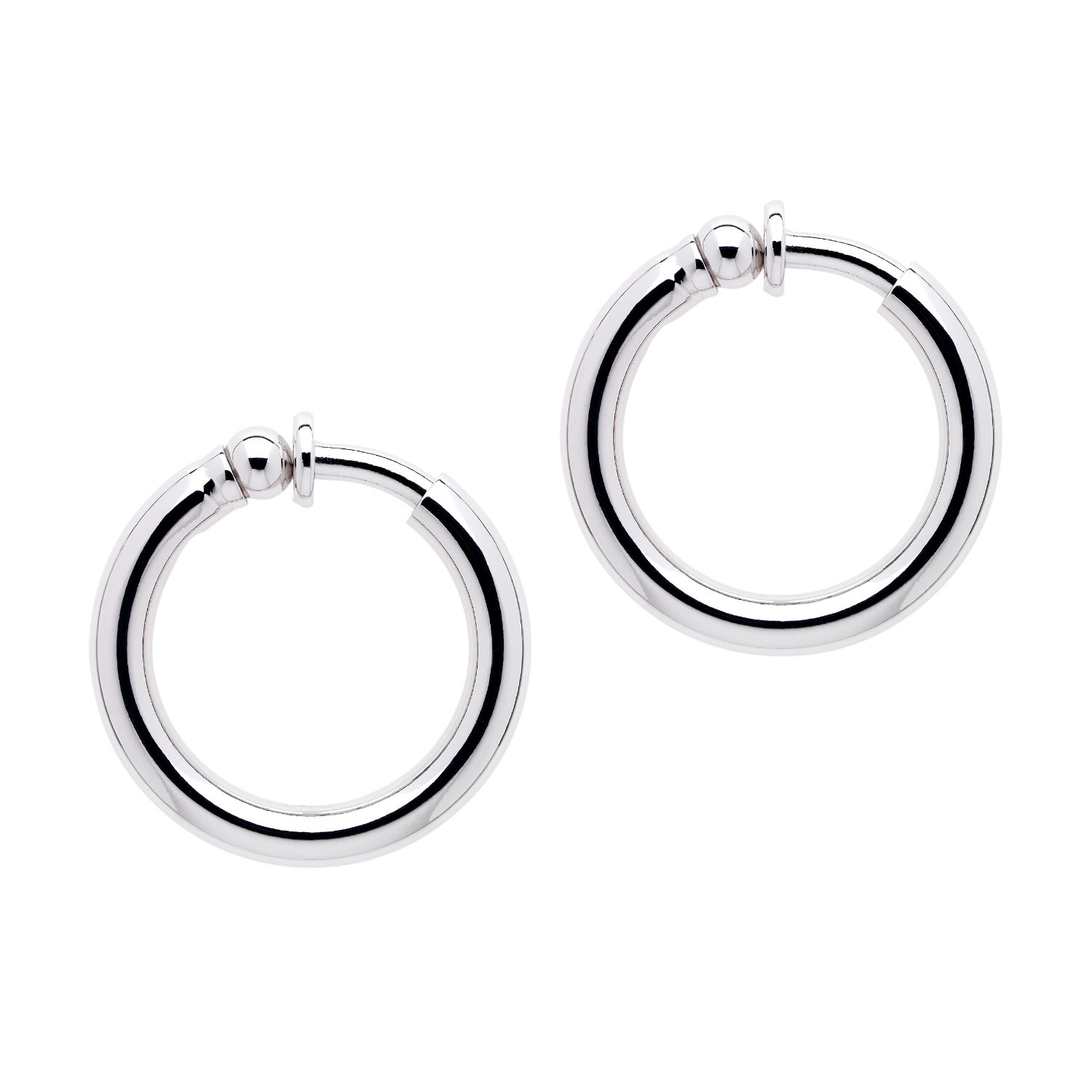 Women’s Silver Platinum Hoop Clip On Earrings Emma Holland Jewellery