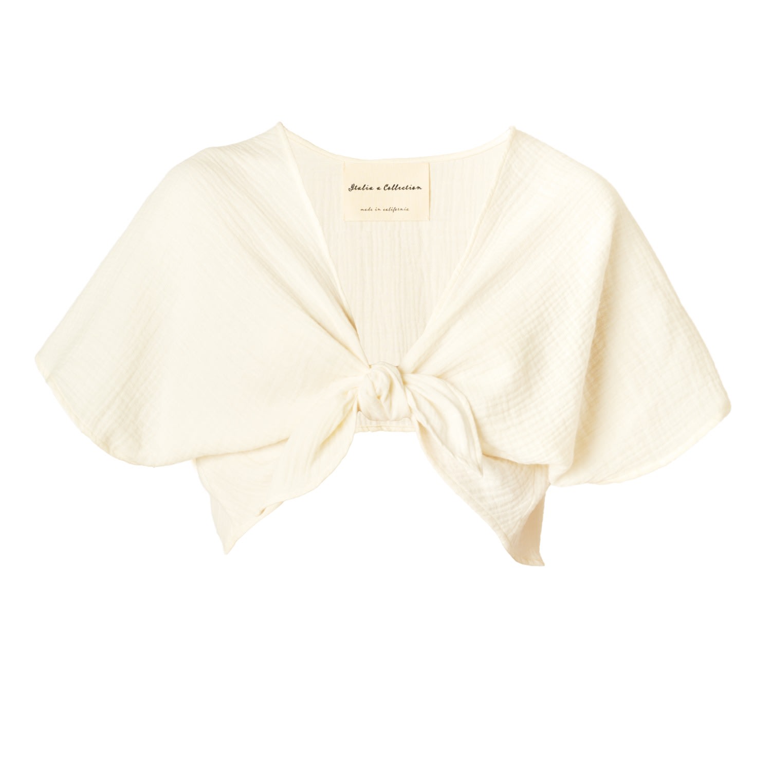 Women’s White Creamy Dreamy Front Tie Top & Summer Shrug Small Italia a Collection