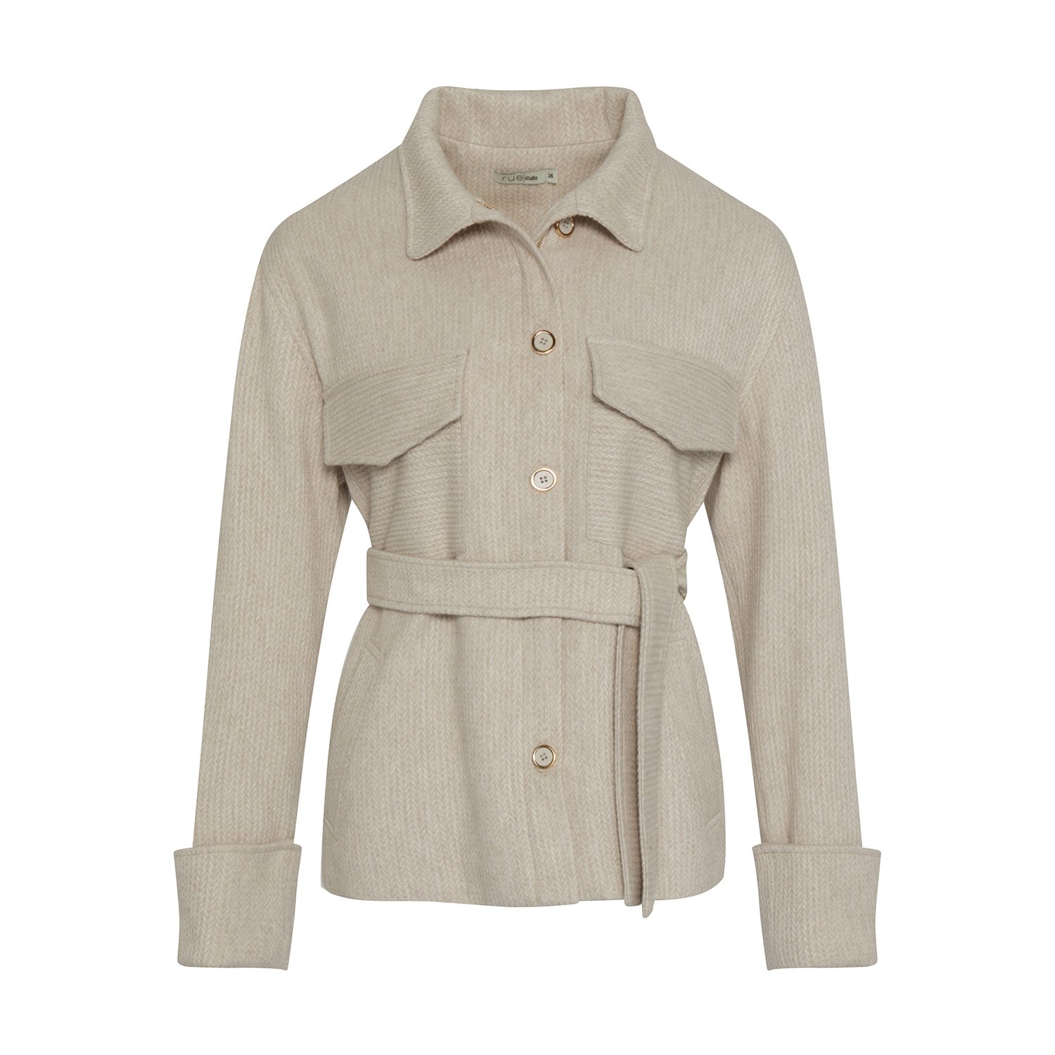 Women’s Neutrals Oversized Belted Stone Jacket Small Rue Les Createurs