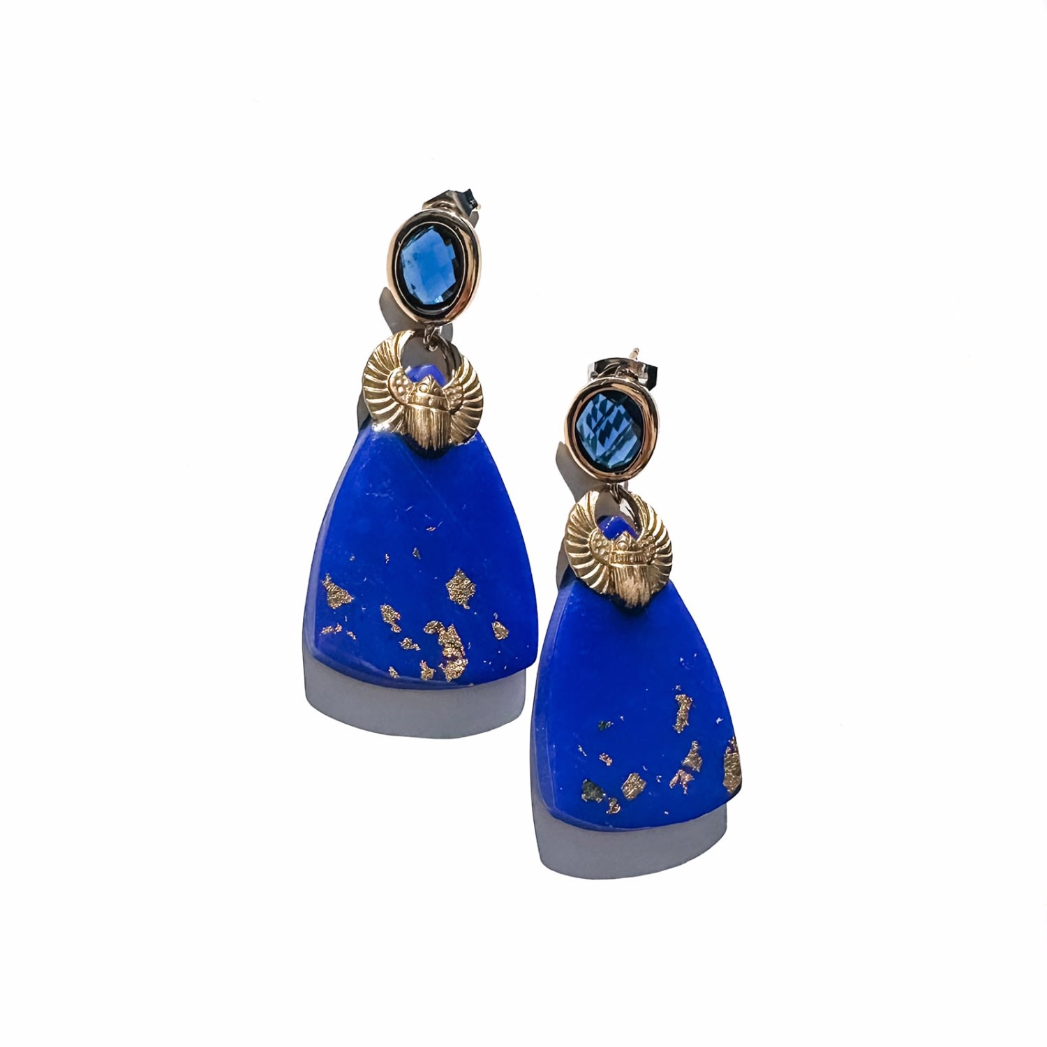 Women’s Blue Anubis Statement Earrings Babaloo Jewelry
