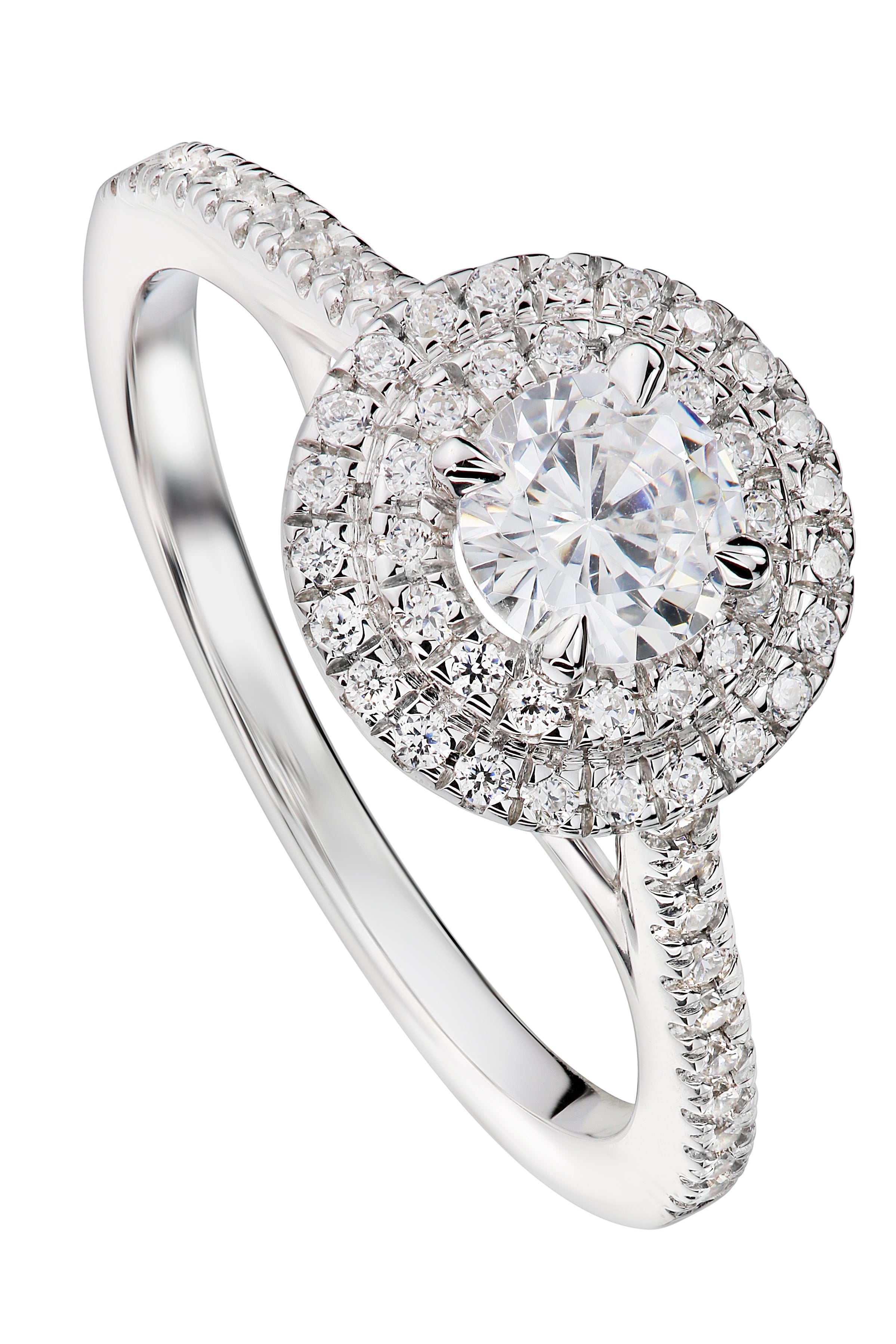 Women’s Silver Sienna White Gold Lab Grown Diamond Ring Created Brilliance