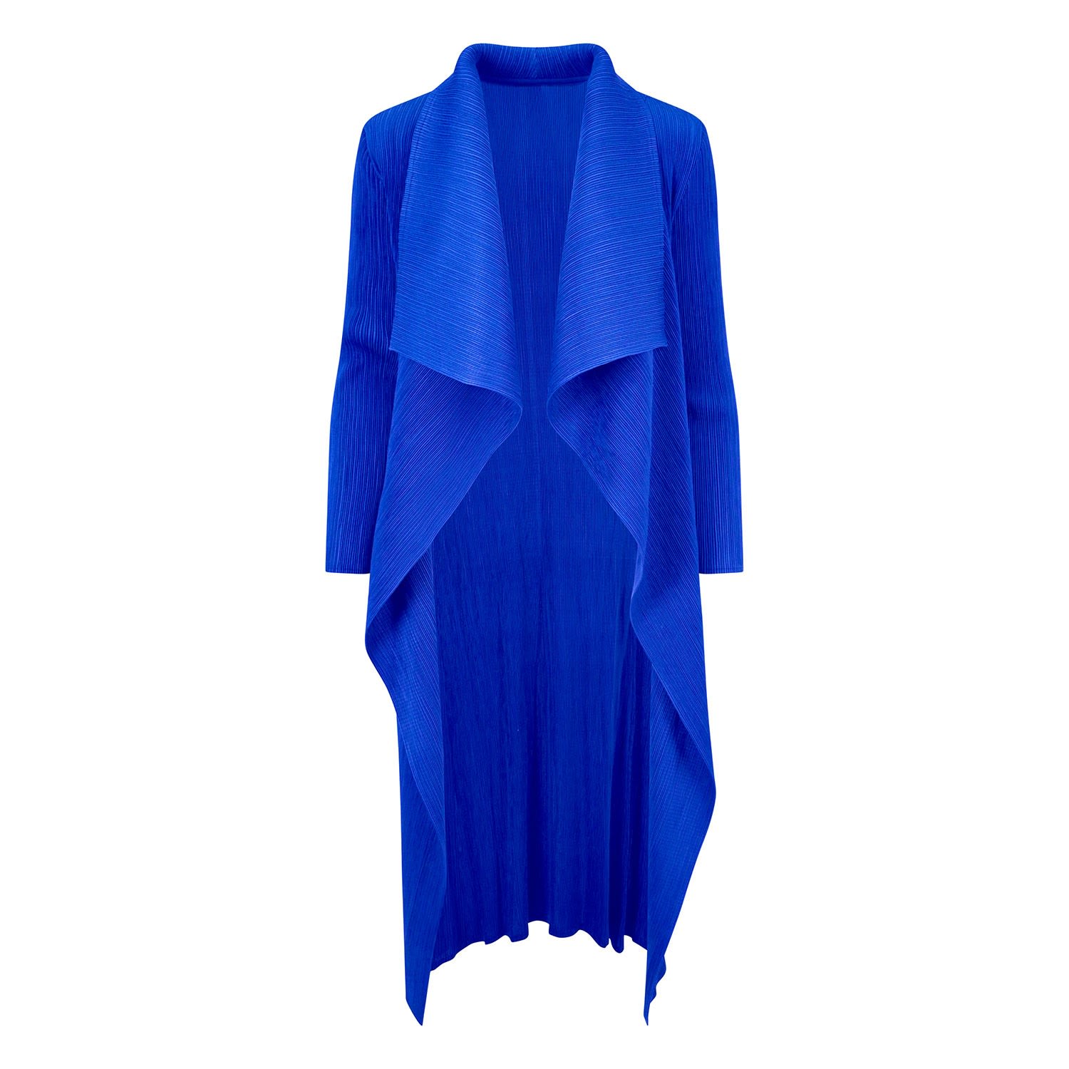 Women’s Electric Blue Waterfall Crinkle Coat One Size Beatrice Von Tresckow