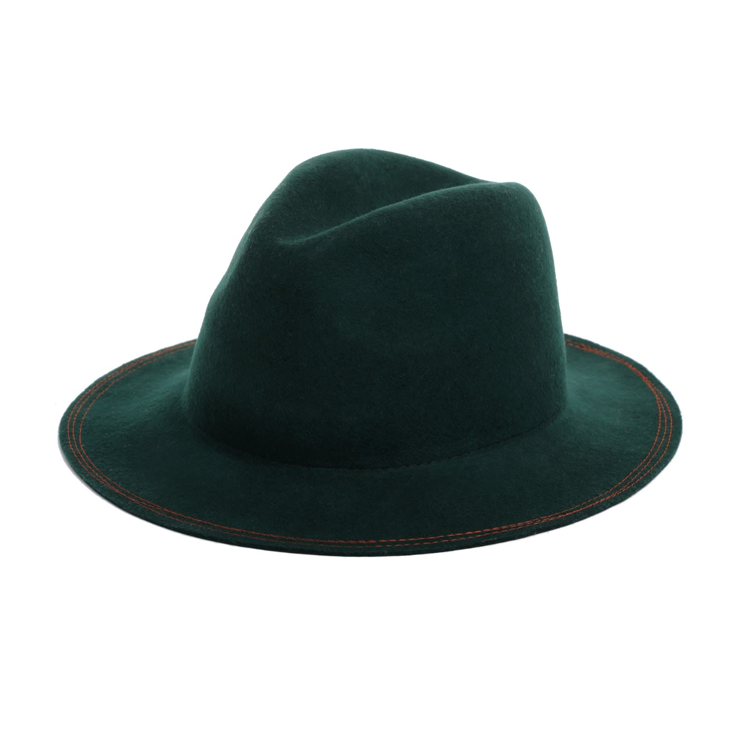 Women’s Dark Green Felt Fedora Hat Large Justine Hats