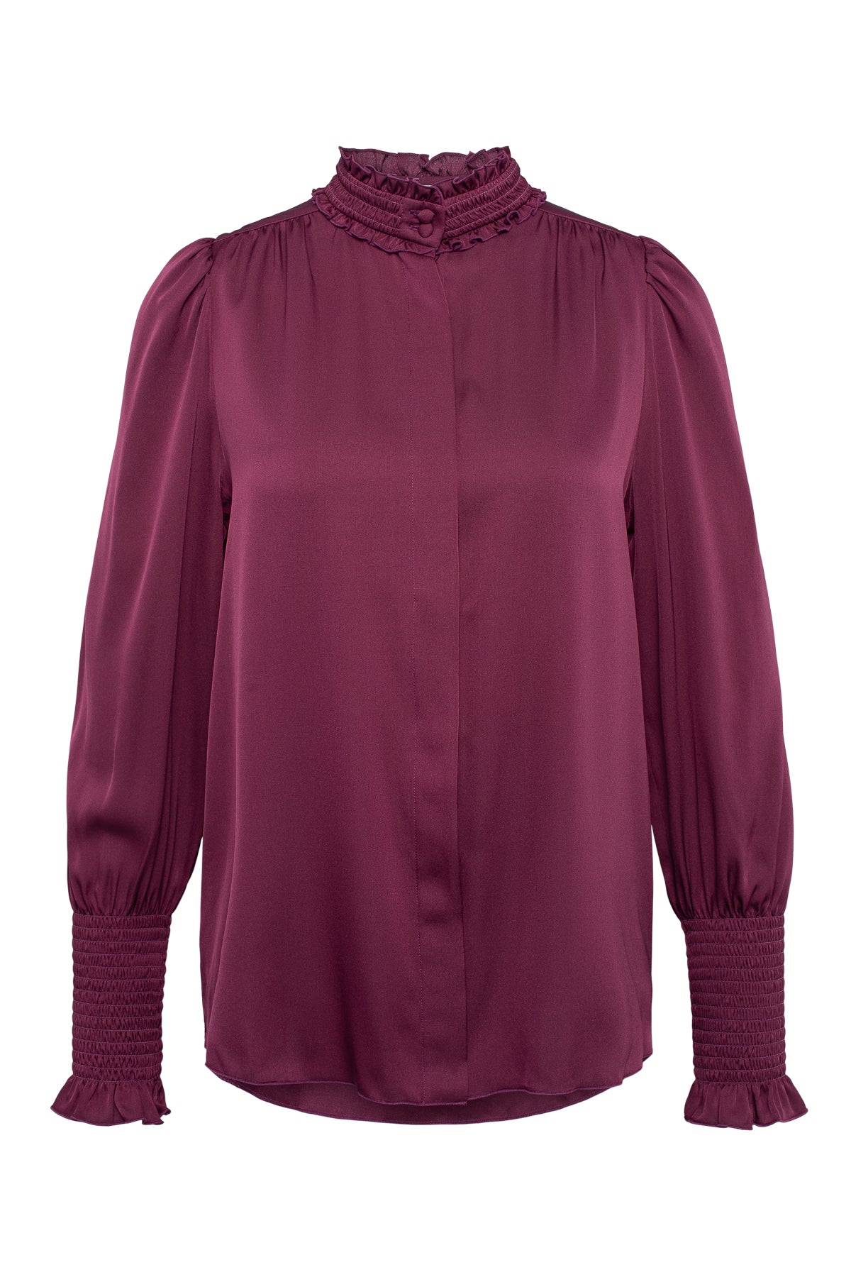 Women’s Pink / Purple / Red Mila Silk Blouse - Bordeaux Extra Small FramhÅ«s