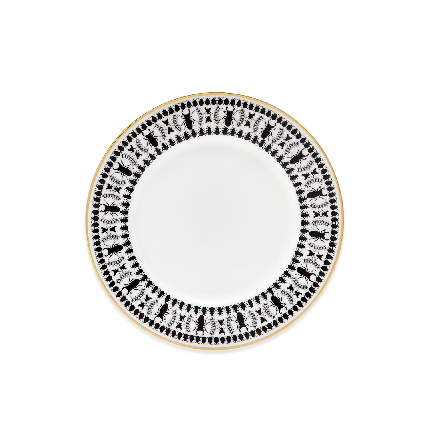 White / Black / Gold Insect Mandala Side Plate The Curious Department