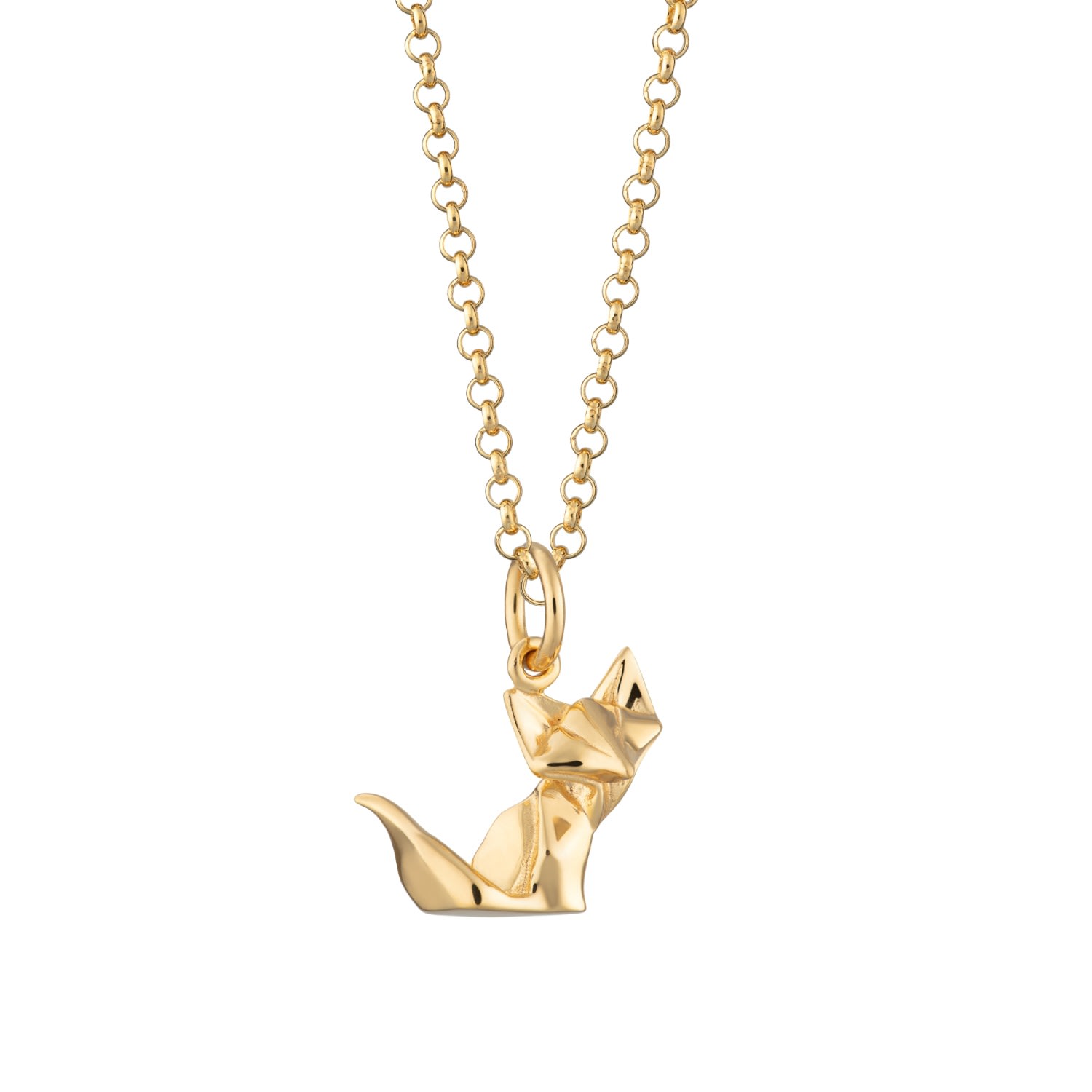 Women’s Gold Plated Origami Fox Necklace Lily Charmed