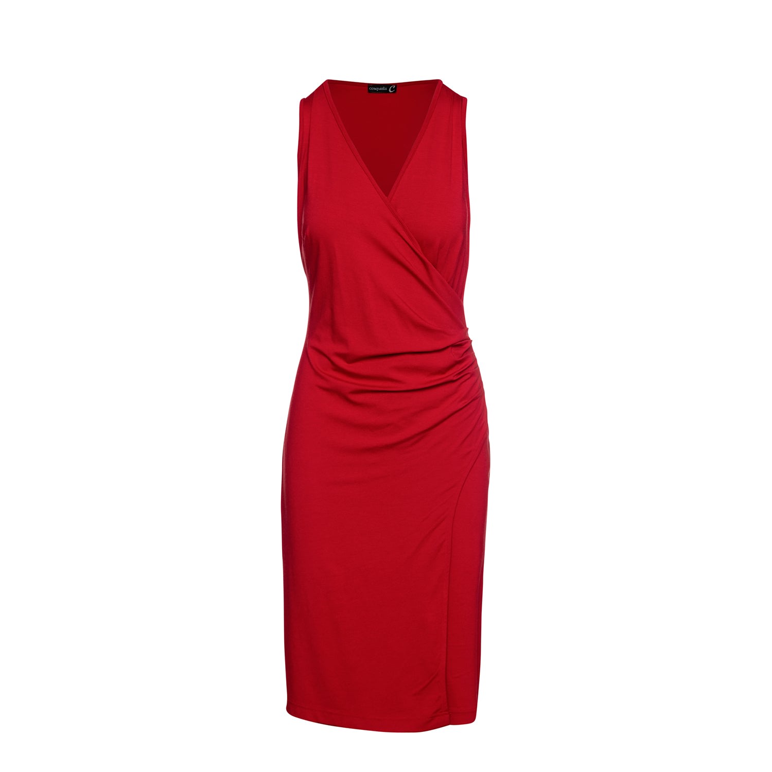 Women’s Wrap Style Sleeveless Dress In Red Large Conquista