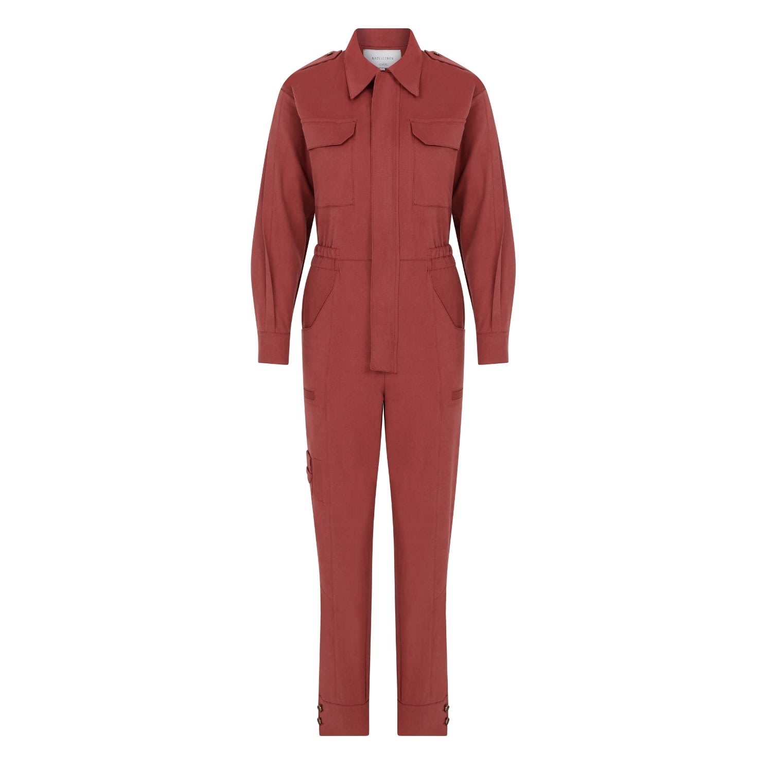 Women’s Red Dorothy Zipped Cotton Jumpsuit In Burgundy Medium Nazli Ceren