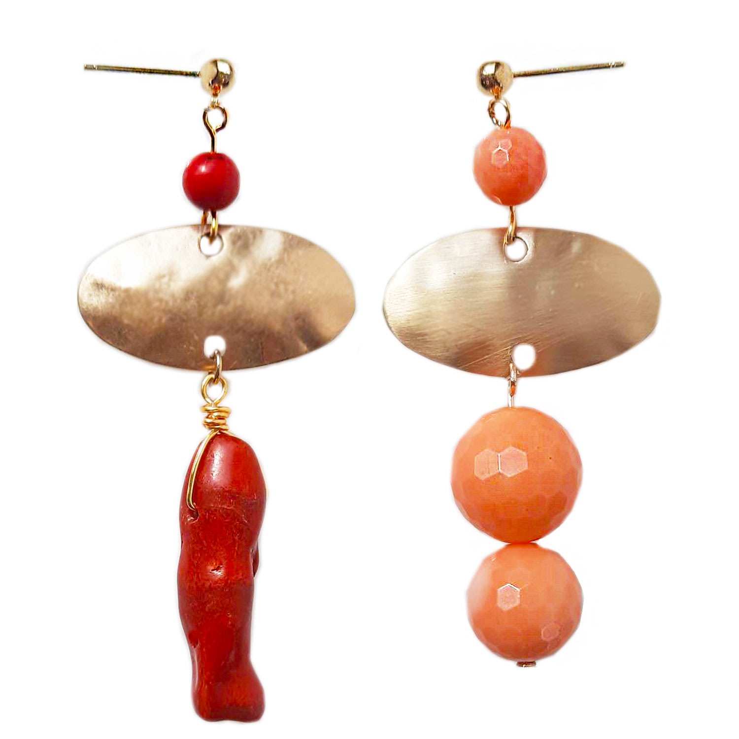 Women’s Yellow / Orange Limit-Ed Bamboo & Red Coral Semi-Precious Earring Nadia Minkoff