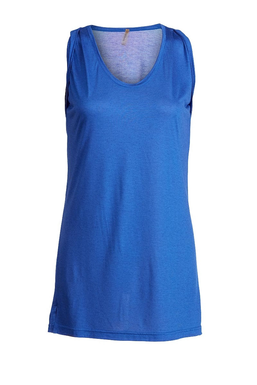 Women’s Blue Sleeveless Tunic With Pleat Detail Extra Small Conquista