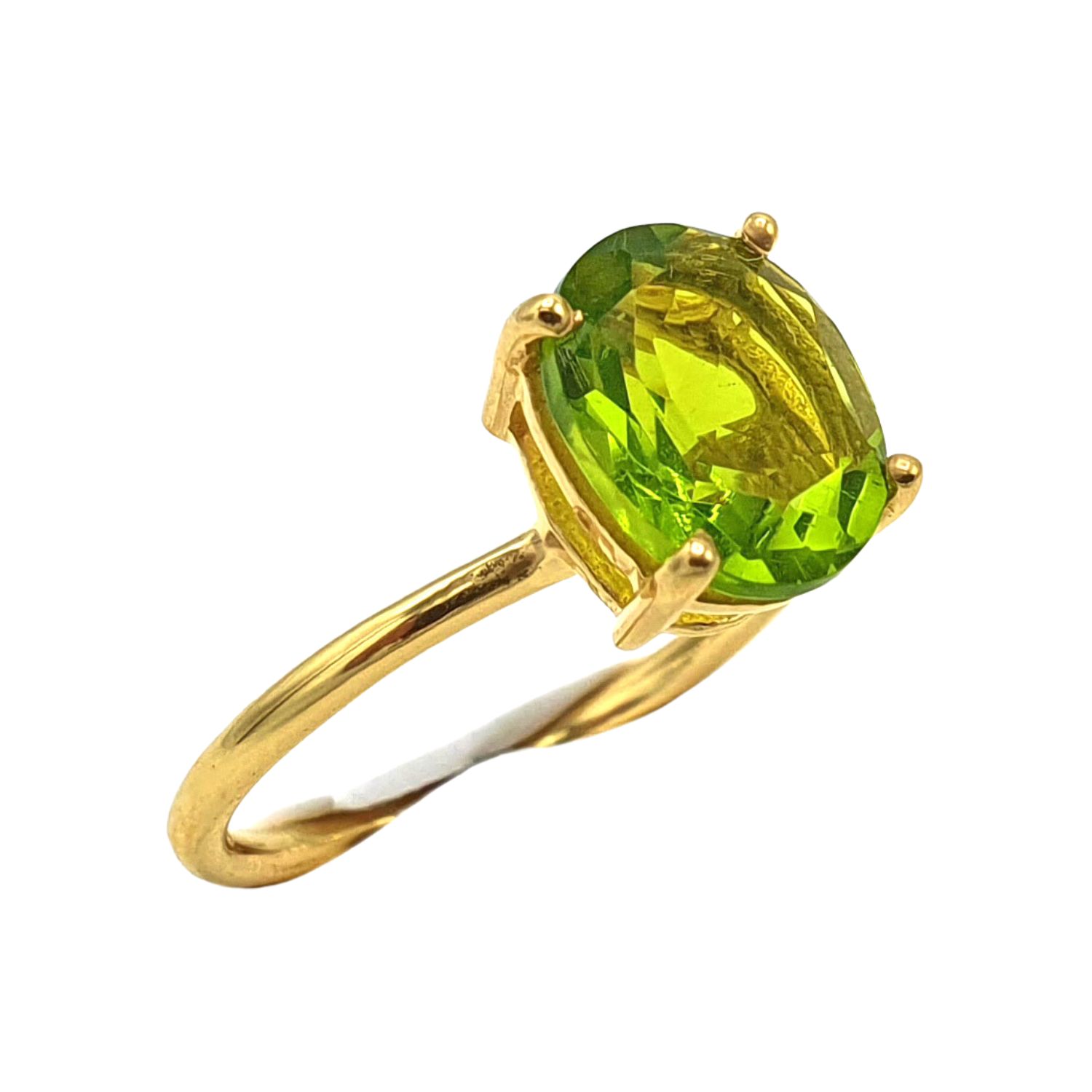 Women’s Green / Gold Gold Vermeil Peridot August Birthstone Stacking Gemstone Ring Harfi