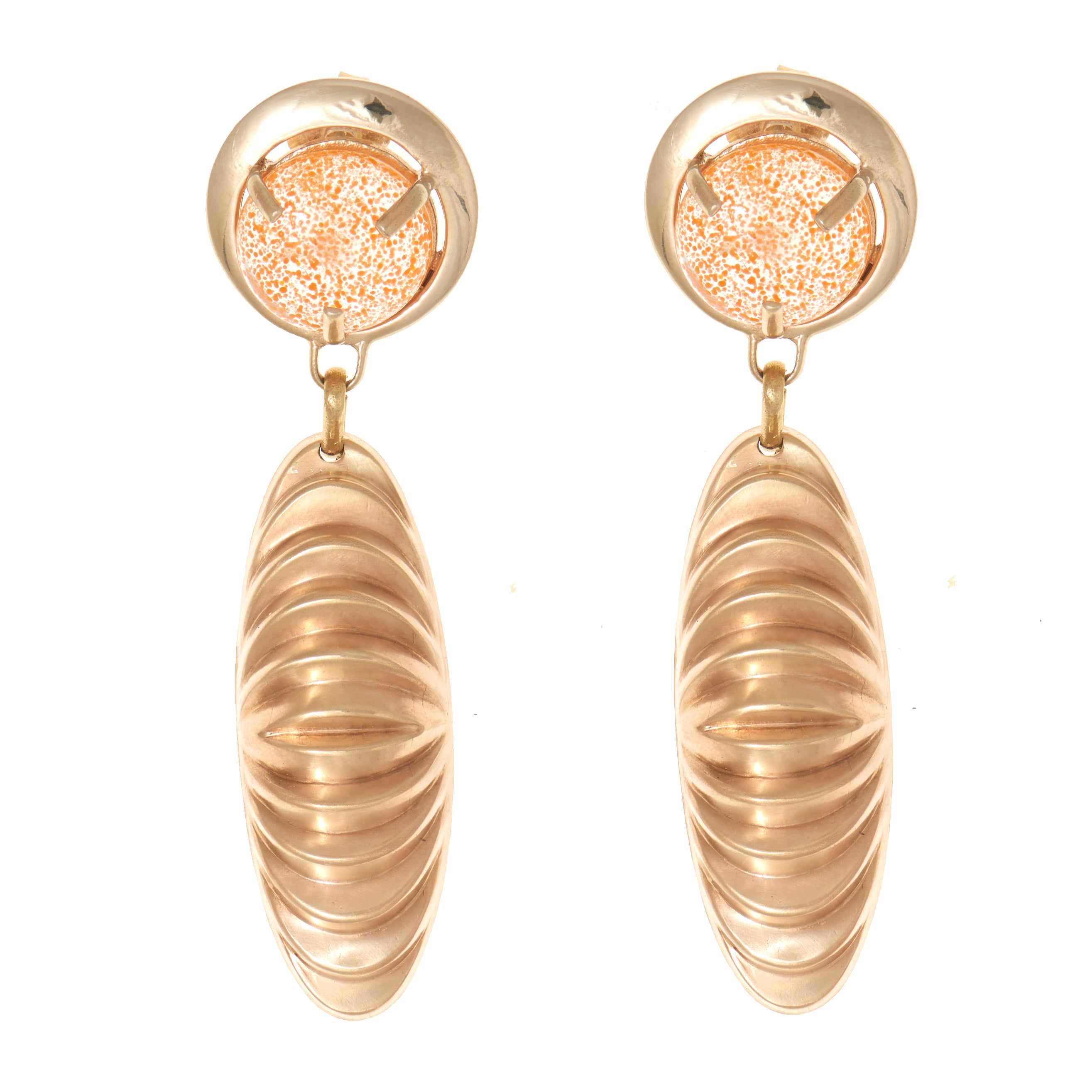 Women’s Gold / Yellow / Orange Camille Earring In Speckled Orange Castlecliff