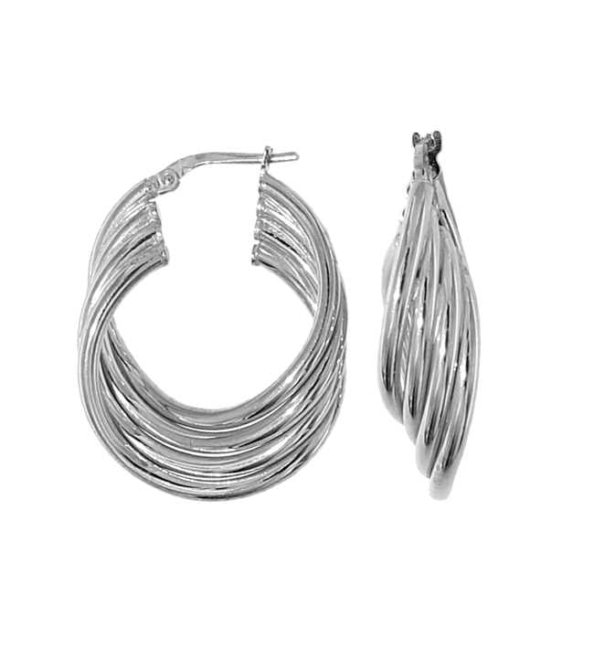 Women’s Silver Twist Hoop Earrings The Hoop Station