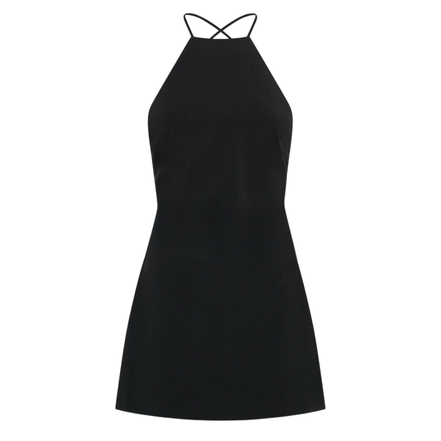 Women’s Halter Backless Satin Mini Dress - Black Small Unum Diem